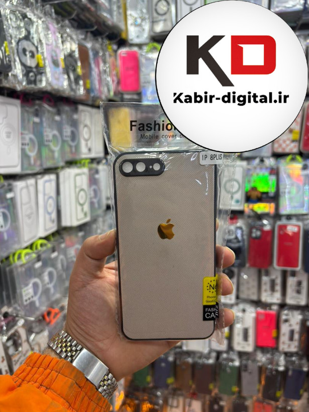 قاب گوشی iPhone 7 plus / 8 plus آیفون سوزنی محافظ لنز دار خاکی