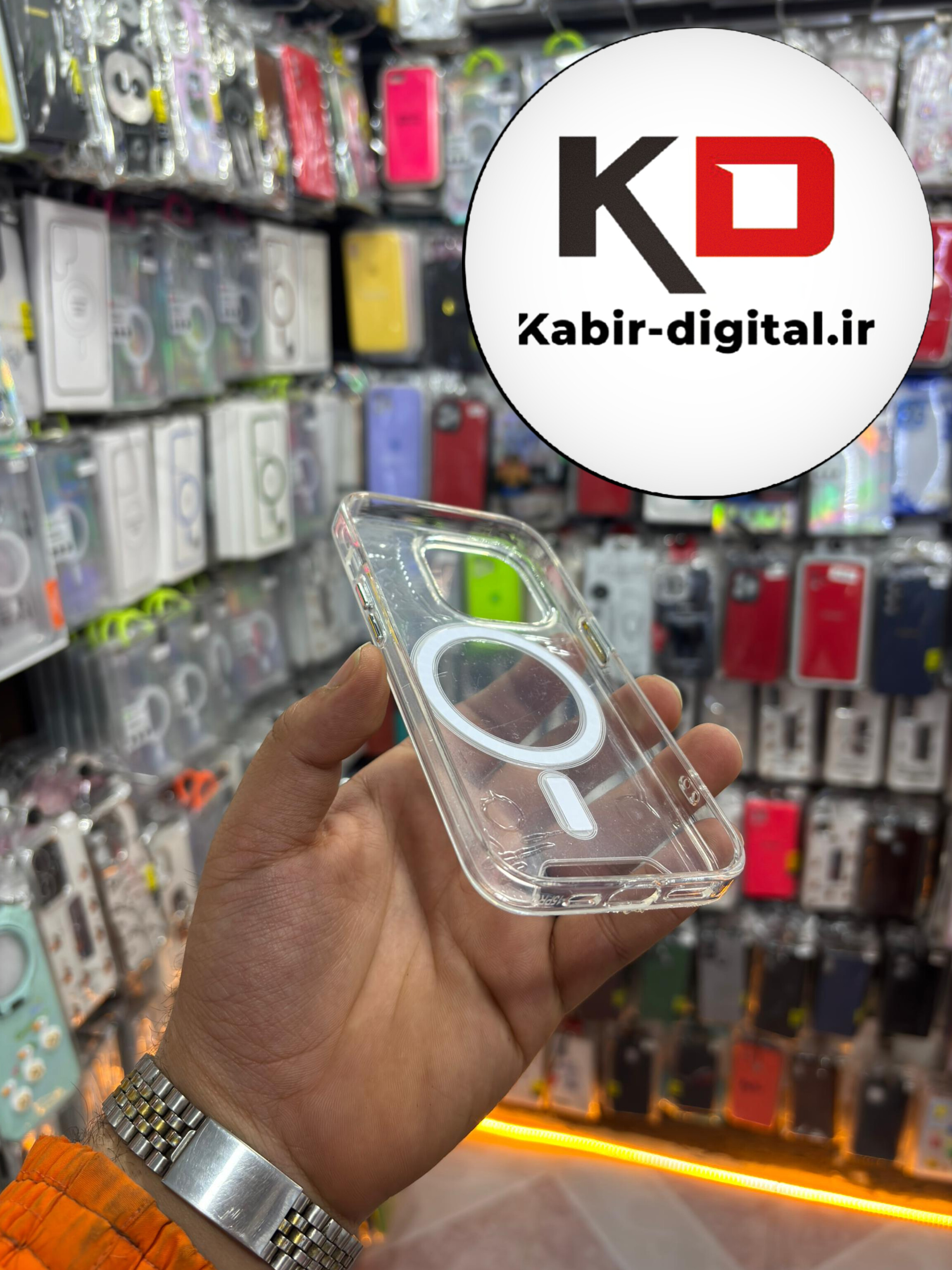 قاب گوشی iPhone 15pro آیفون اورجینال شفاف مگ سیف Magsafe اورجینال