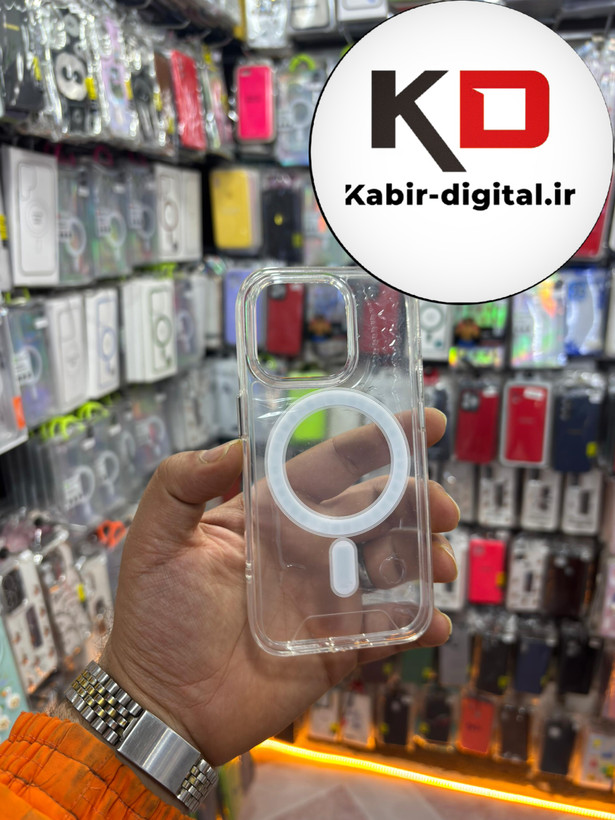 قاب گوشی iPhone 15pro آیفون اورجینال شفاف مگ سیف Magsafe اورجینال