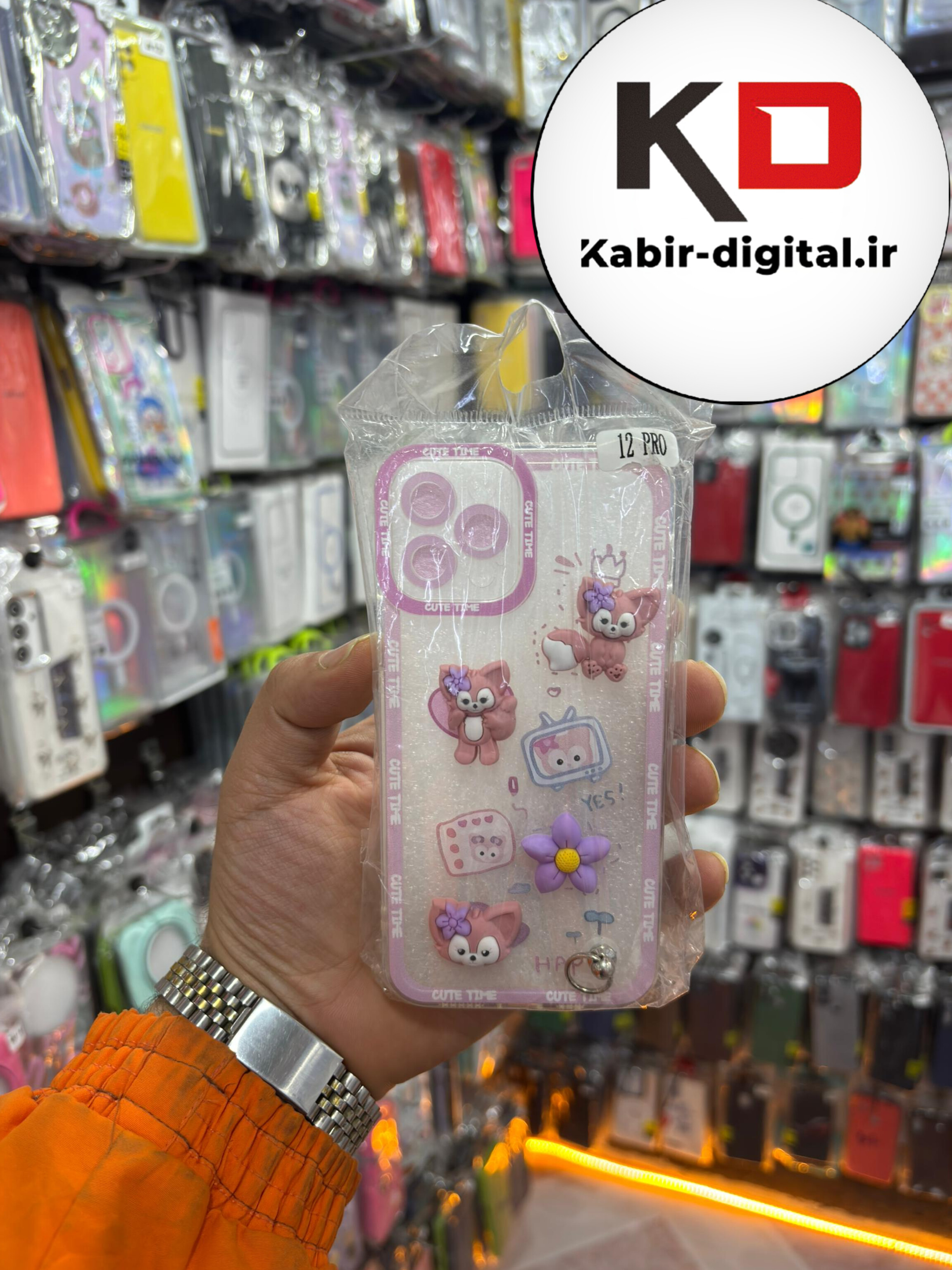 قاب گوشی iPhone 12 pro آیفون طرح عروسکی سه بعدی شفاف TPU کپسولی محافظ لنز دار آویزدار