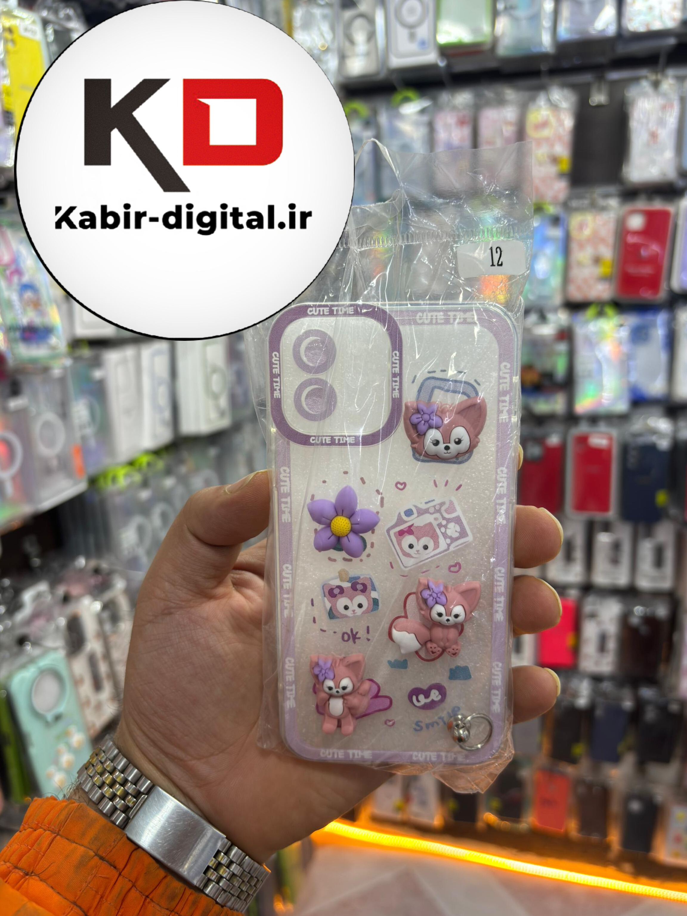 قاب گوشی iPhone 12 آیفون طرح عروسکی سه بعدی شفاف TPU کپسولی محافظ لنز دار آویزدار