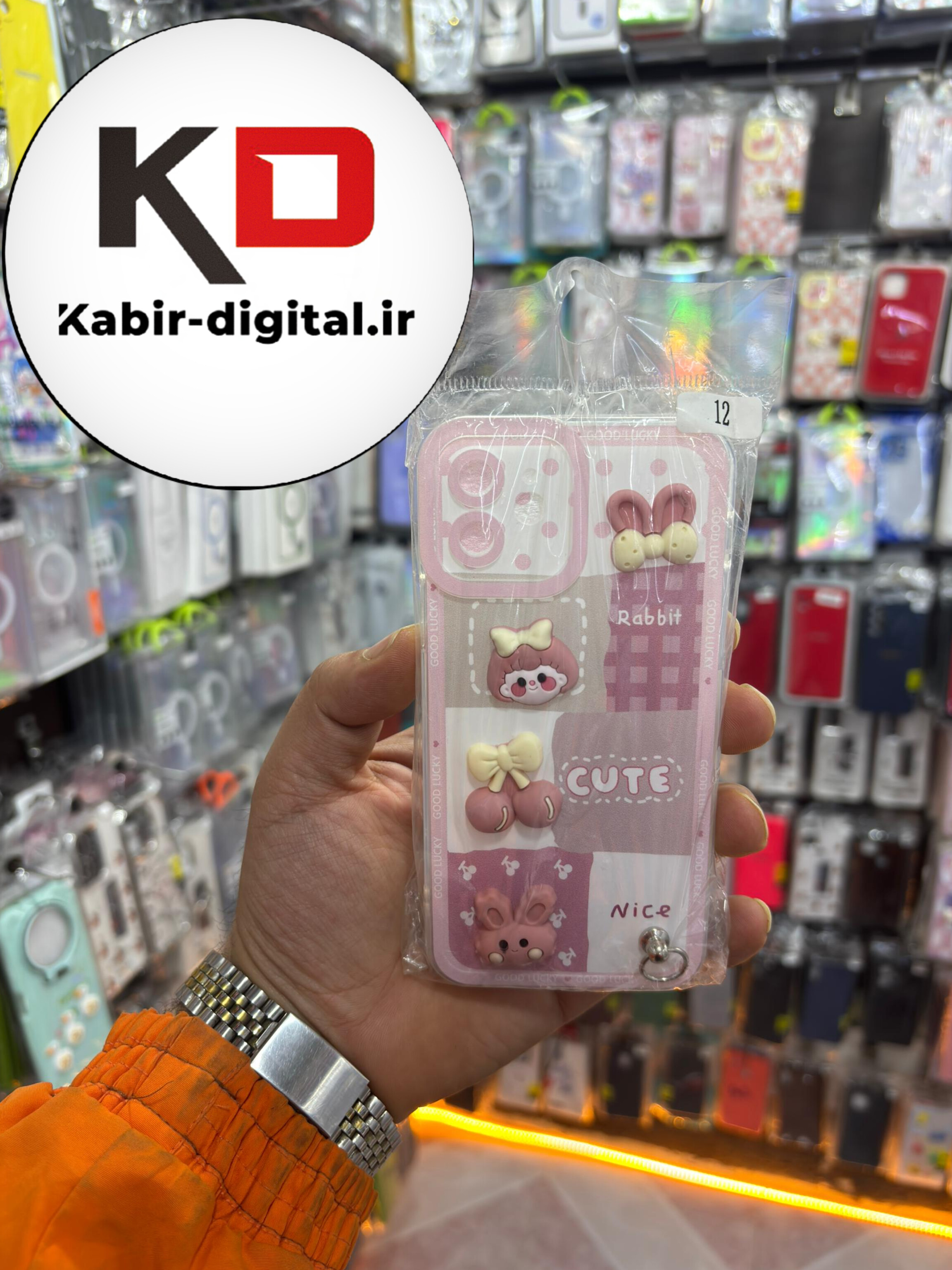 قاب گوشی iPhone 12 آیفون طرح عروسکی سه بعدی شفاف TPU کپسولی محافظ لنز دار آویزدار