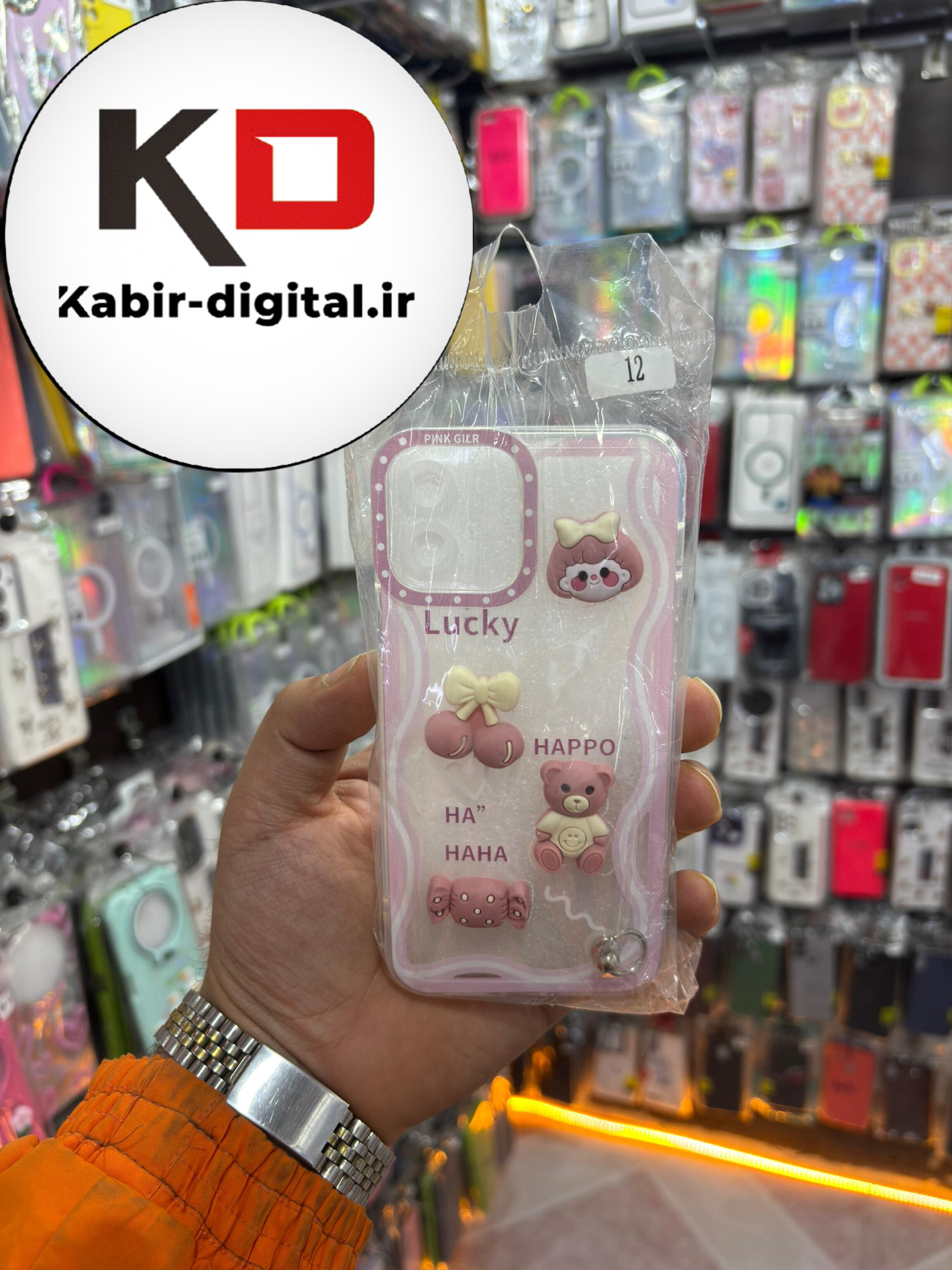 قاب گوشی iPhone 12 آیفون طرح عروسکی سه بعدی شفاف TPU کپسولی محافظ لنز دار آویزدار