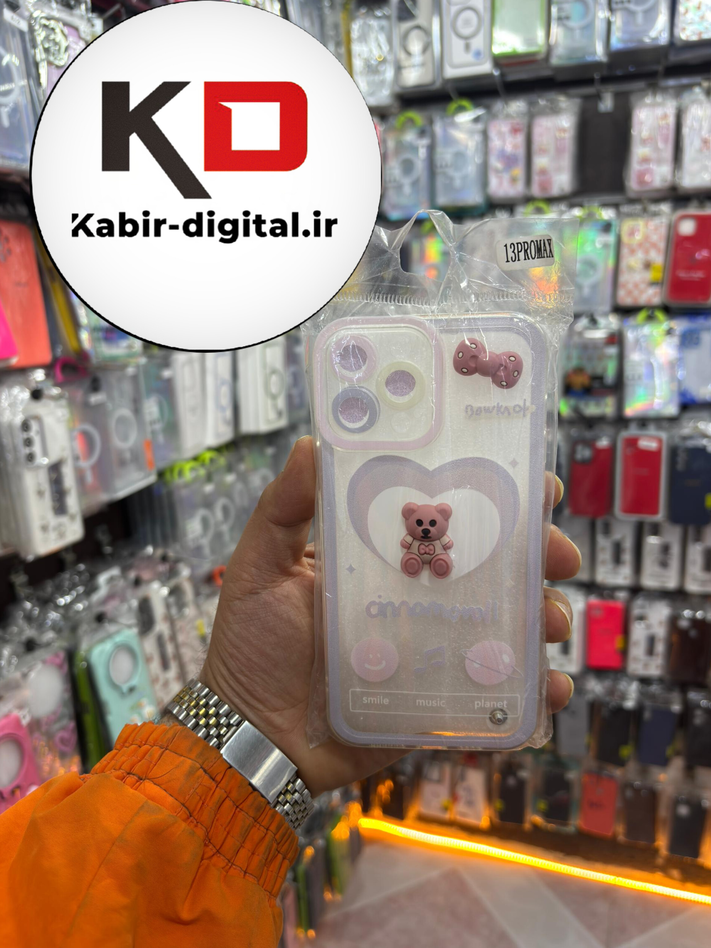 قاب گوشی iPhone 13 pro max آیفون طرح عروسکی سه بعدی شفاف TPU کپسولی محافظ لنز دار