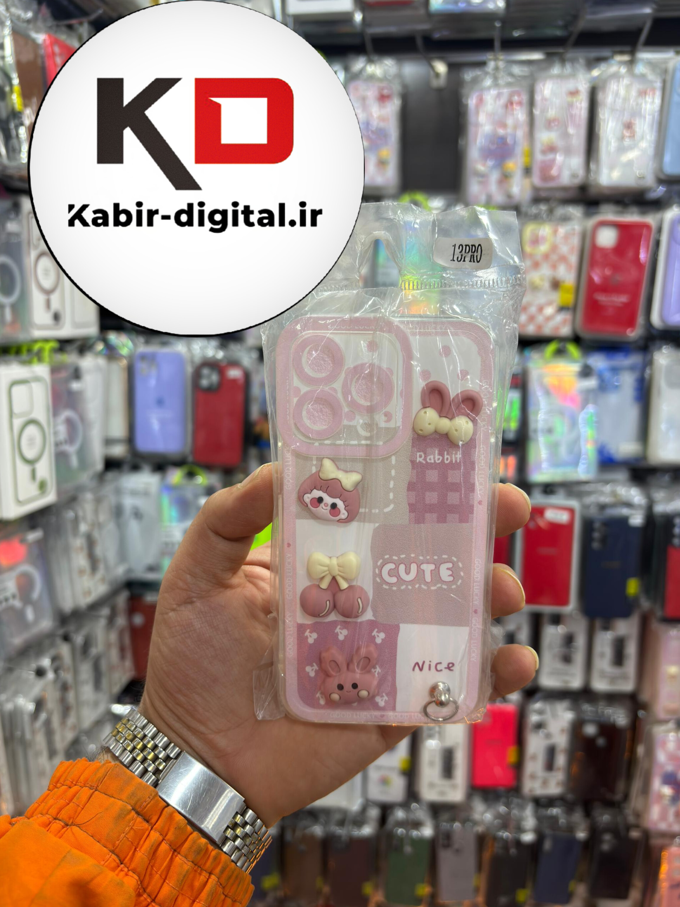 قاب گوشی iPhone 13 pro آیفون طرح عروسکی سه بعدی شفاف TPU کپسولی محافظ لنز دار آویزدار