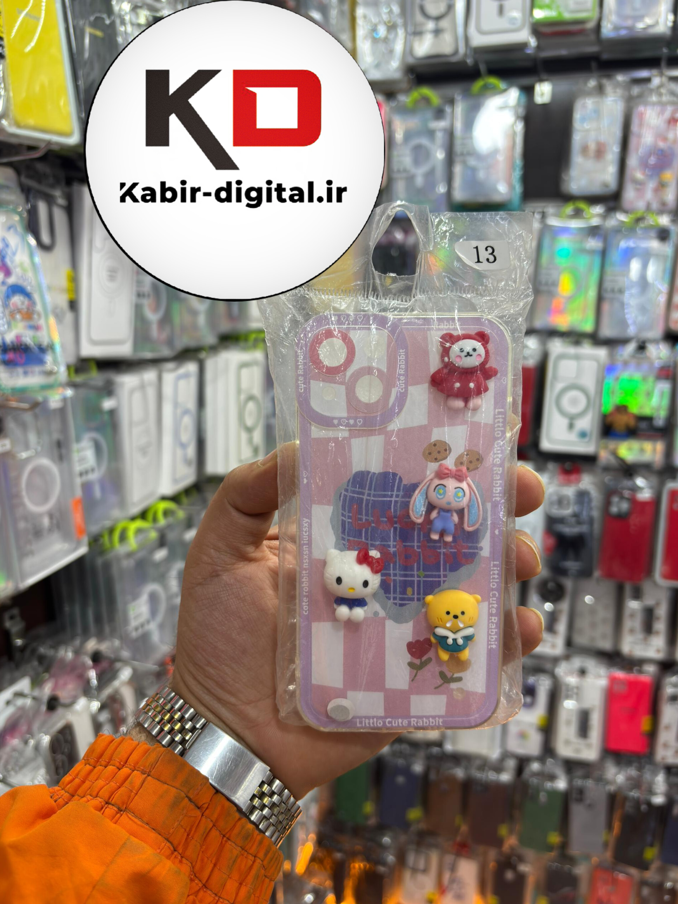 قاب گوشی iPhone 13 آیفون طرح عروسکی سه بعدی شفاف TPU کپسولی محافظ لنز دار