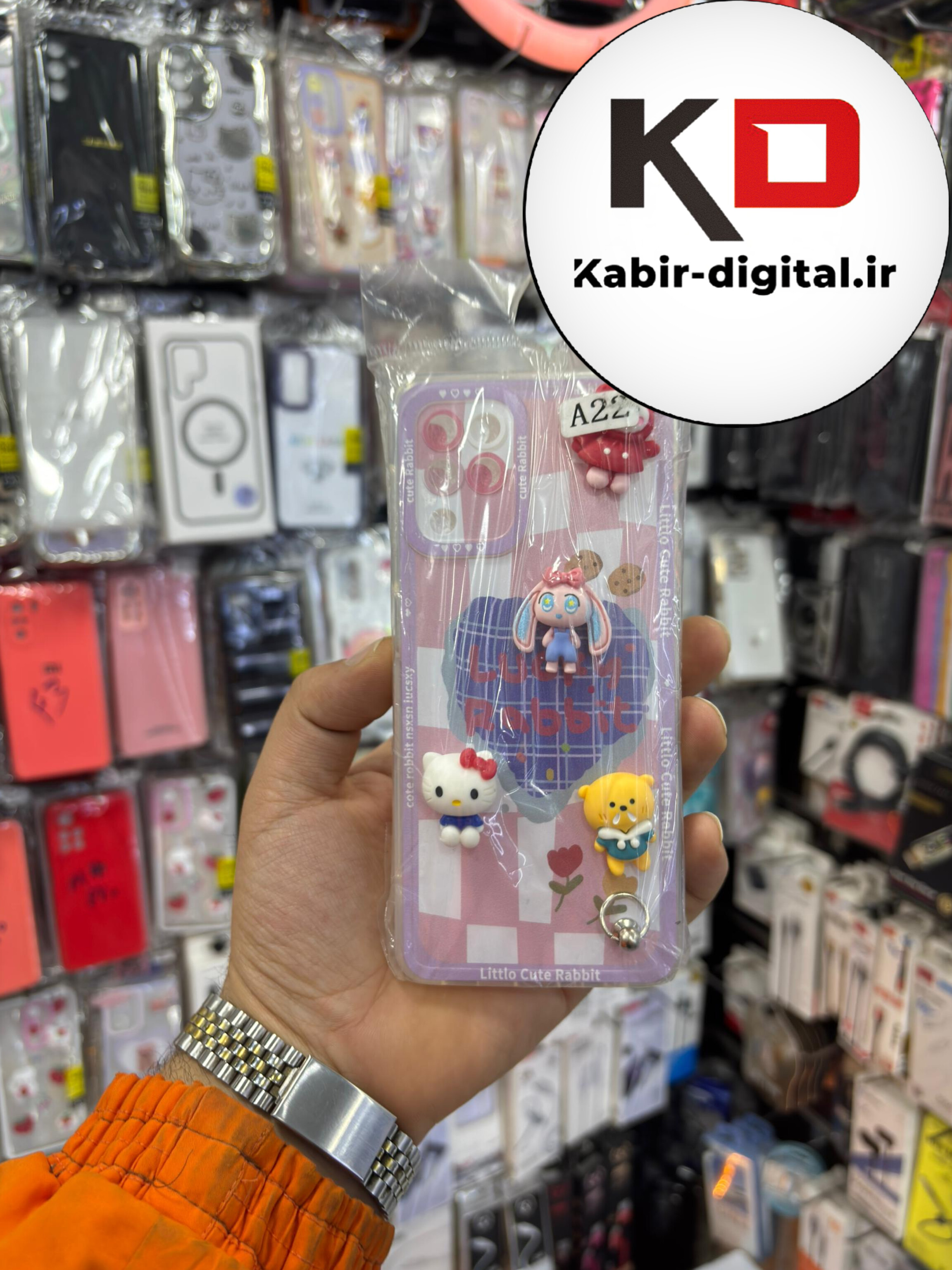 قاب گوشی Galaxy A22 4G سامسونگ طرح عروسکی سه بعدی شفاف TPU کپسولی محافظ لنز دار طرح پینترسی به همراه آویز