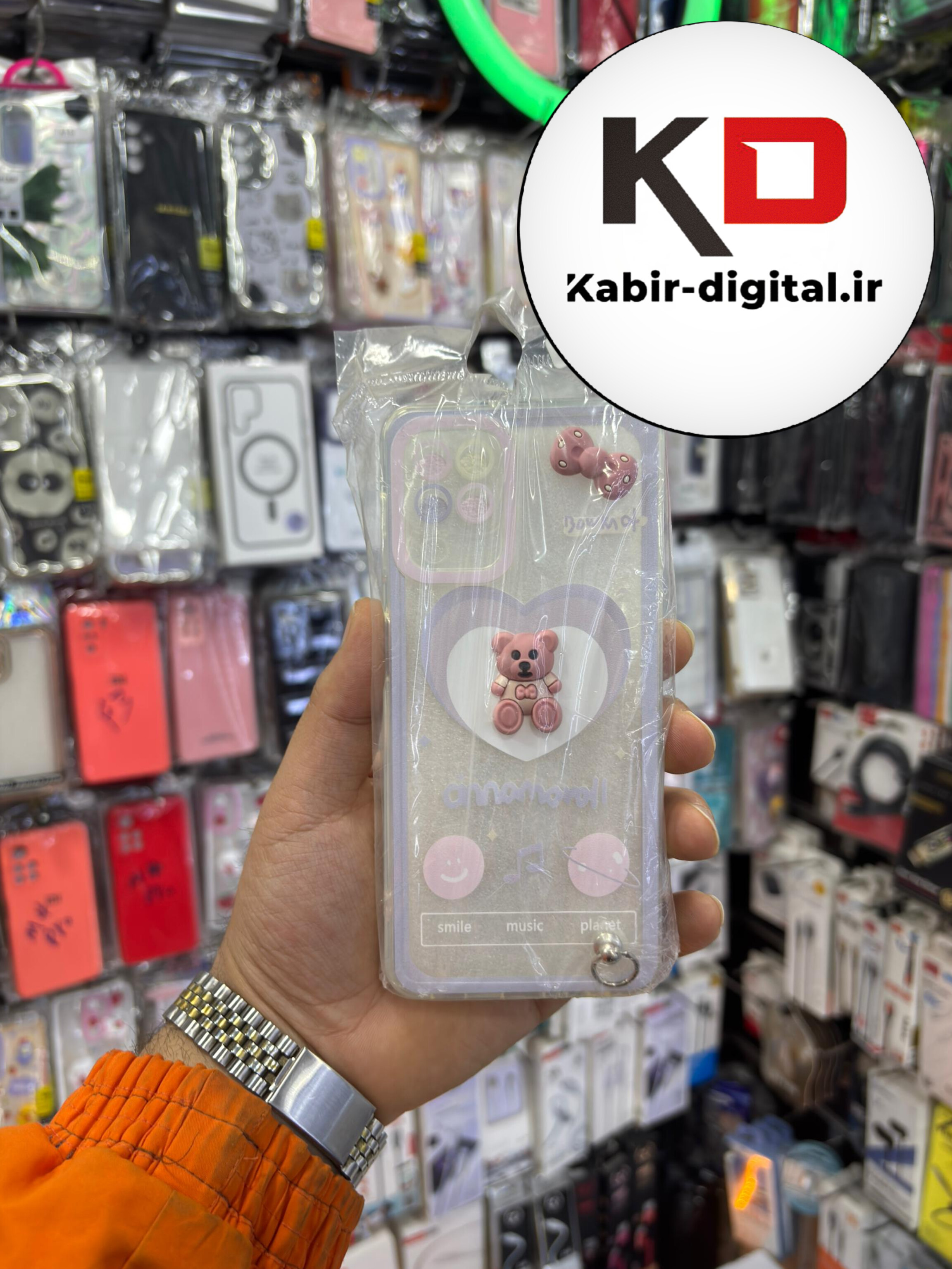 قاب گوشی Galaxy A22 4G سامسونگ طرح عروسکی سه بعدی شفاف TPU کپسولی محافظ لنز دار طرح پینترسی به همراه آویز
