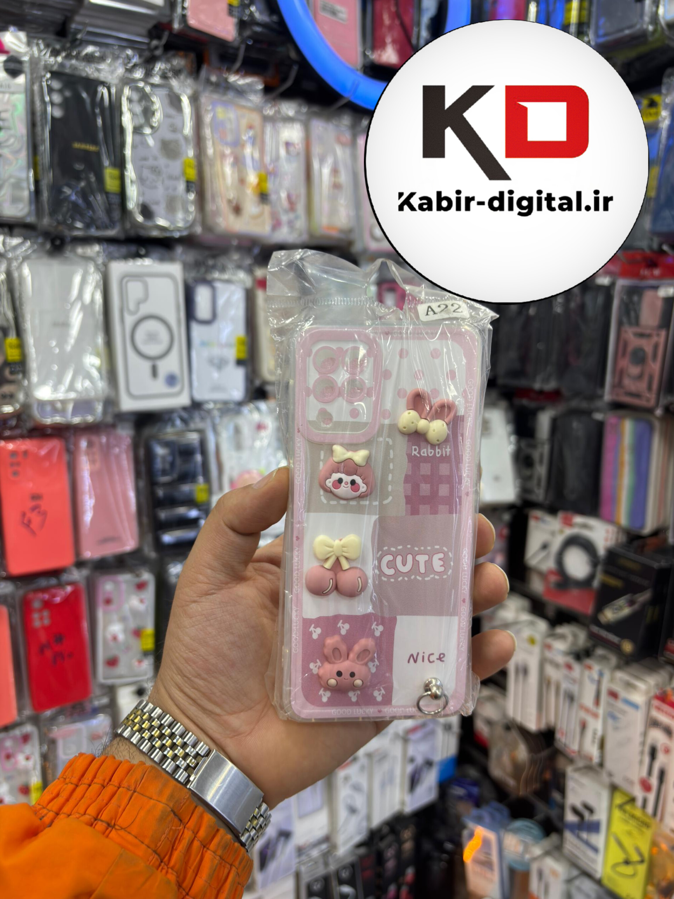 قاب گوشی Galaxy A22 4G سامسونگ طرح عروسکی سه بعدی شفاف TPU کپسولی محافظ لنز دار طرح پینترسی به همراه آویز