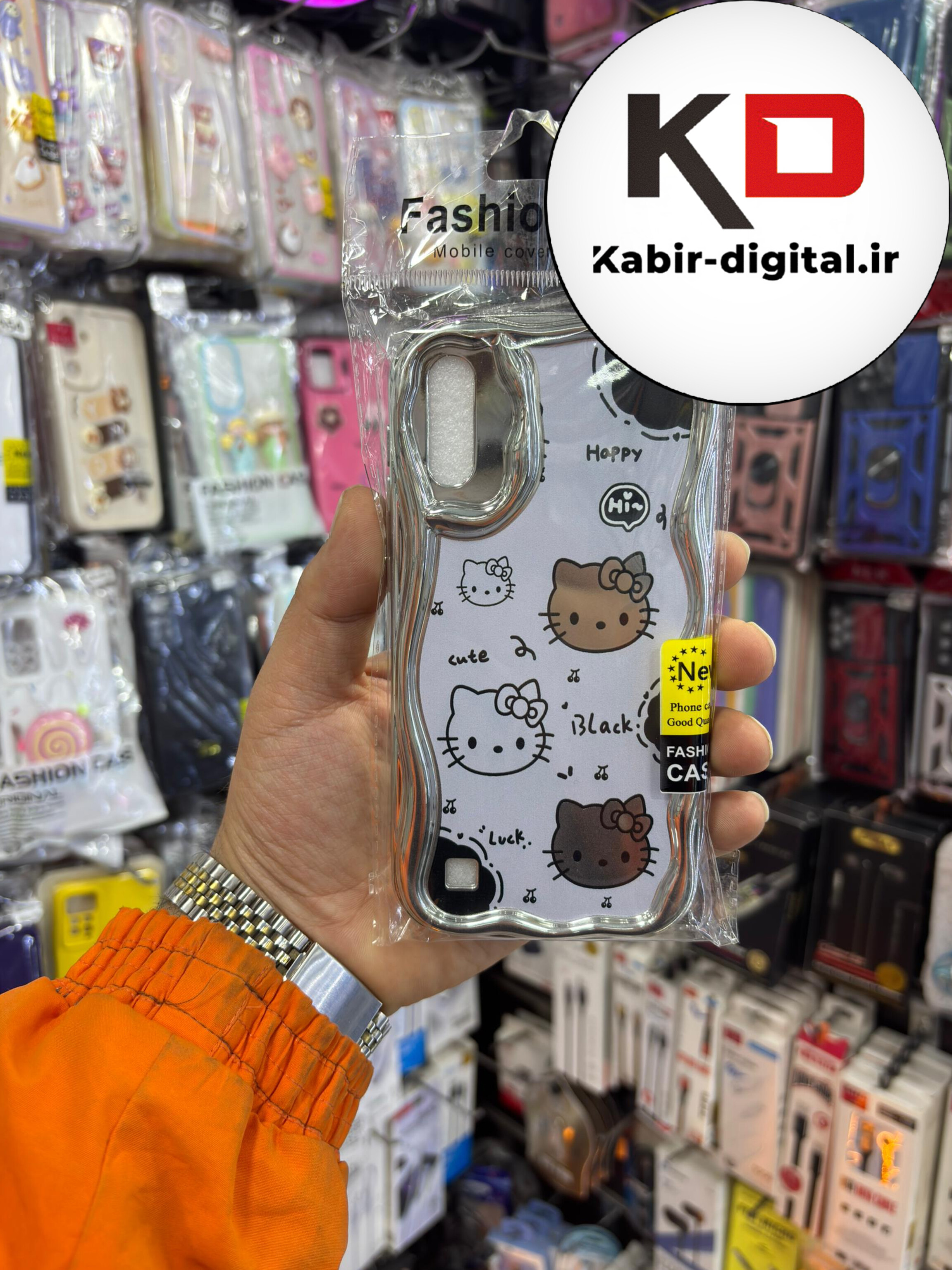 قاب گوشی  Galaxy A10/M10 سامسونگ طرح کرومی بالشتی طرح هلو کیتی