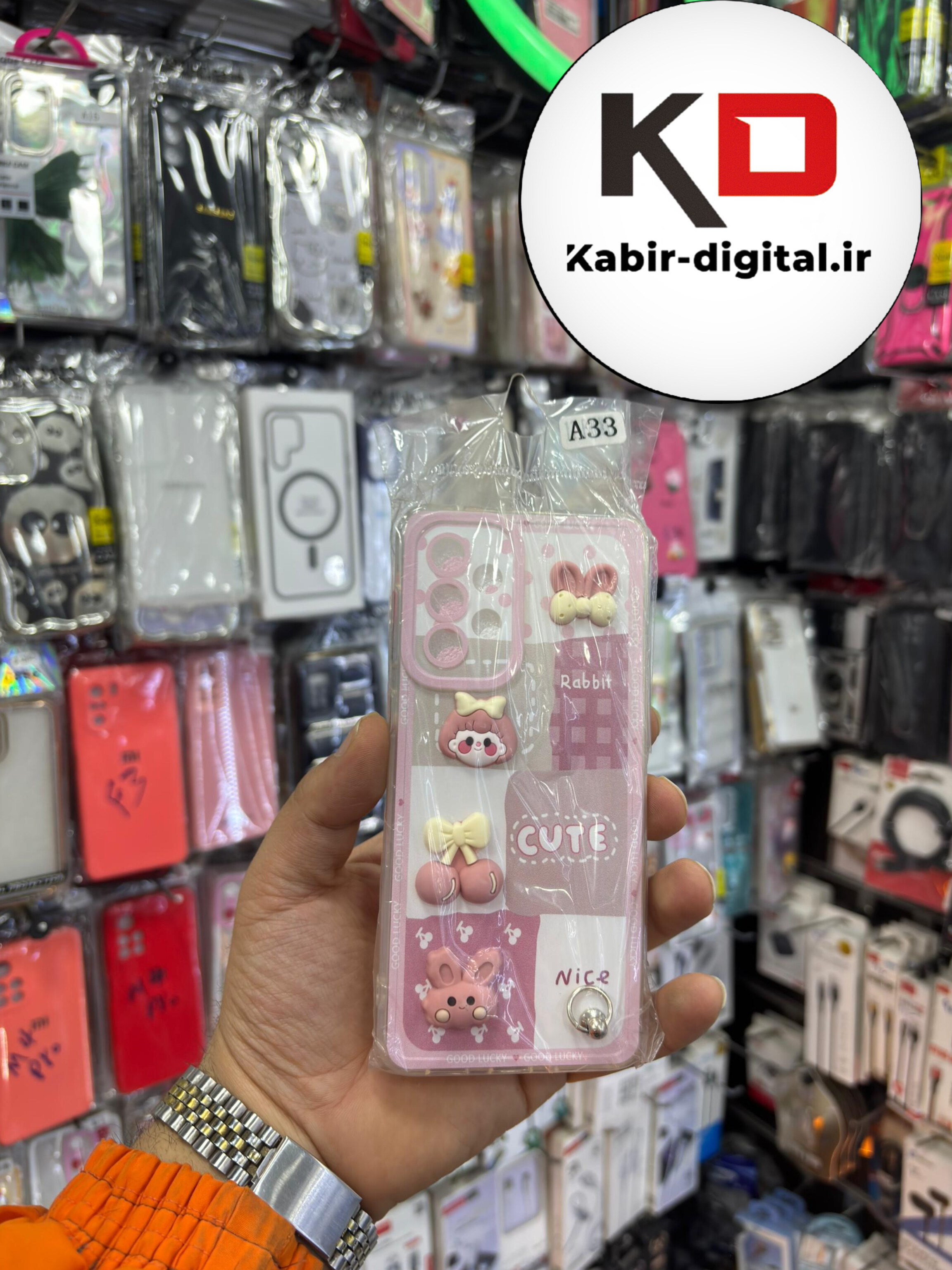 قاب گوشی Galaxy A33 سامسونگ طرح عروسکی سه بعدی شفاف TPU کپسولی محافظ لنز دار طرح پینترسی به همراه آویز
