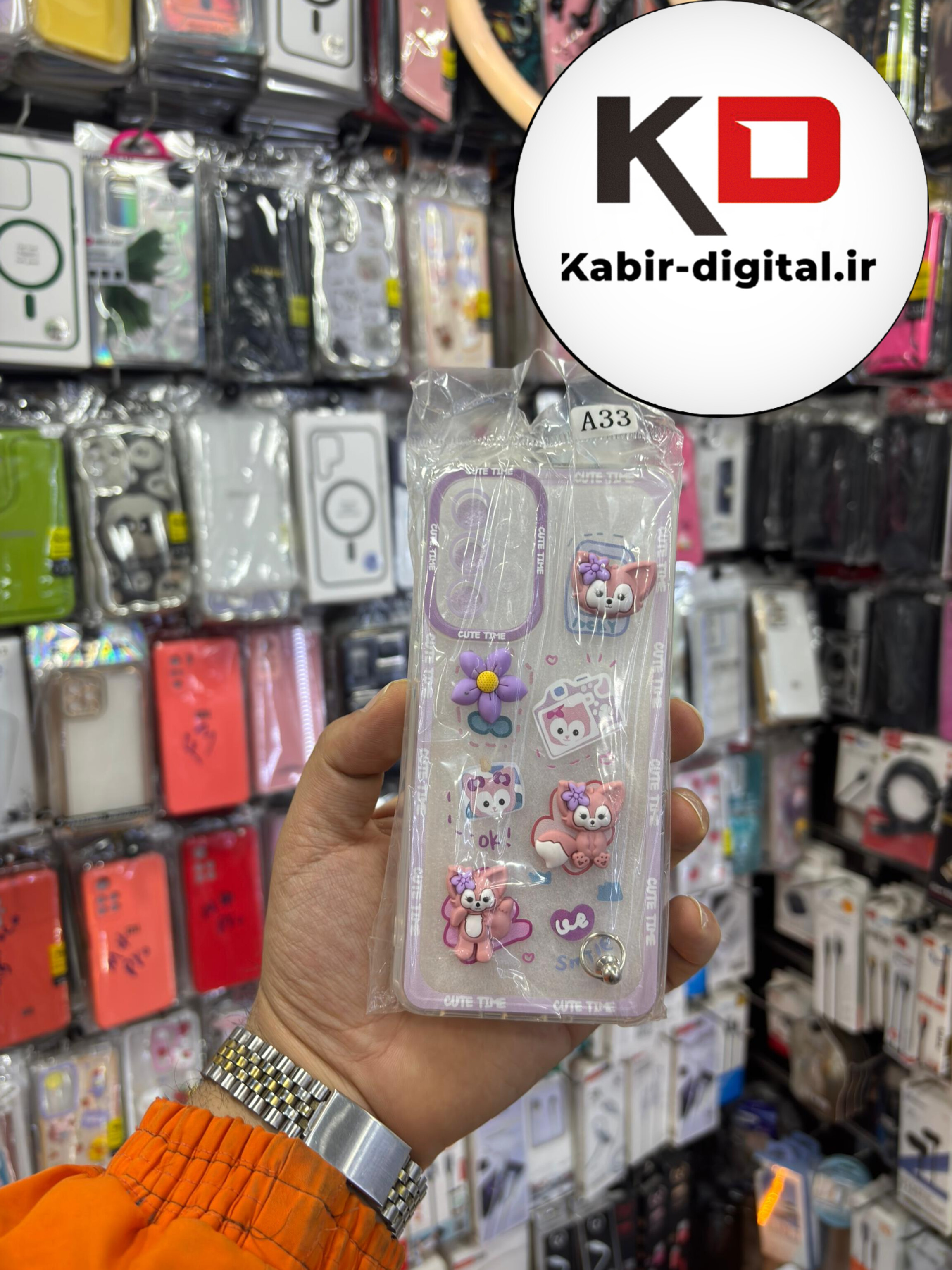 قاب گوشی Galaxy A33 سامسونگ طرح عروسکی سه بعدی شفاف TPU کپسولی محافظ لنز دار طرح پینترسی به همراه آویز