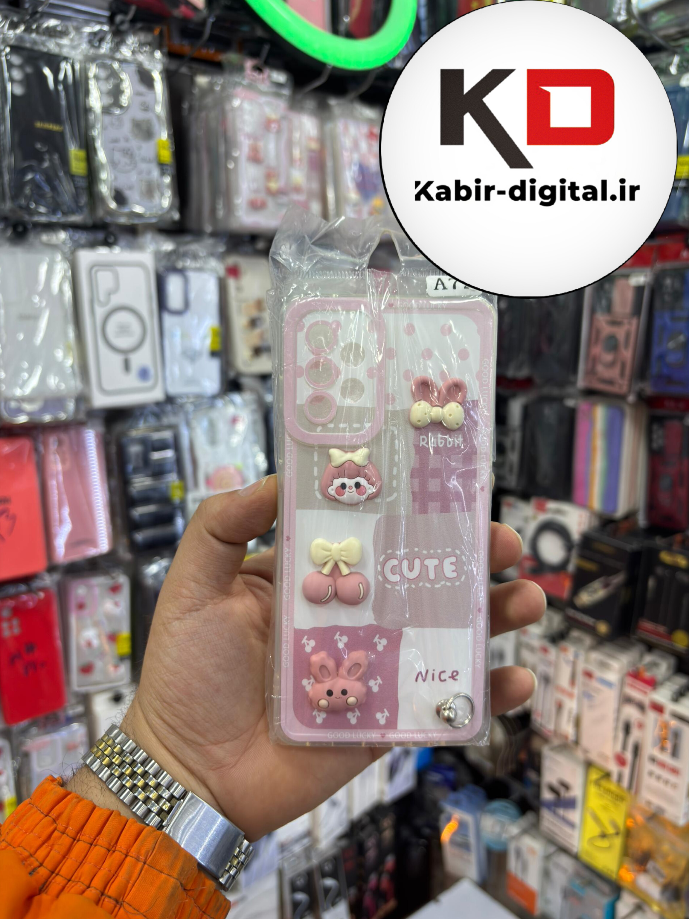 قاب گوشی Galaxy A72 سامسونگ طرح عروسکی سه بعدی شفاف TPU کپسولی محافظ لنز دار طرح پینترسی همراه آویز