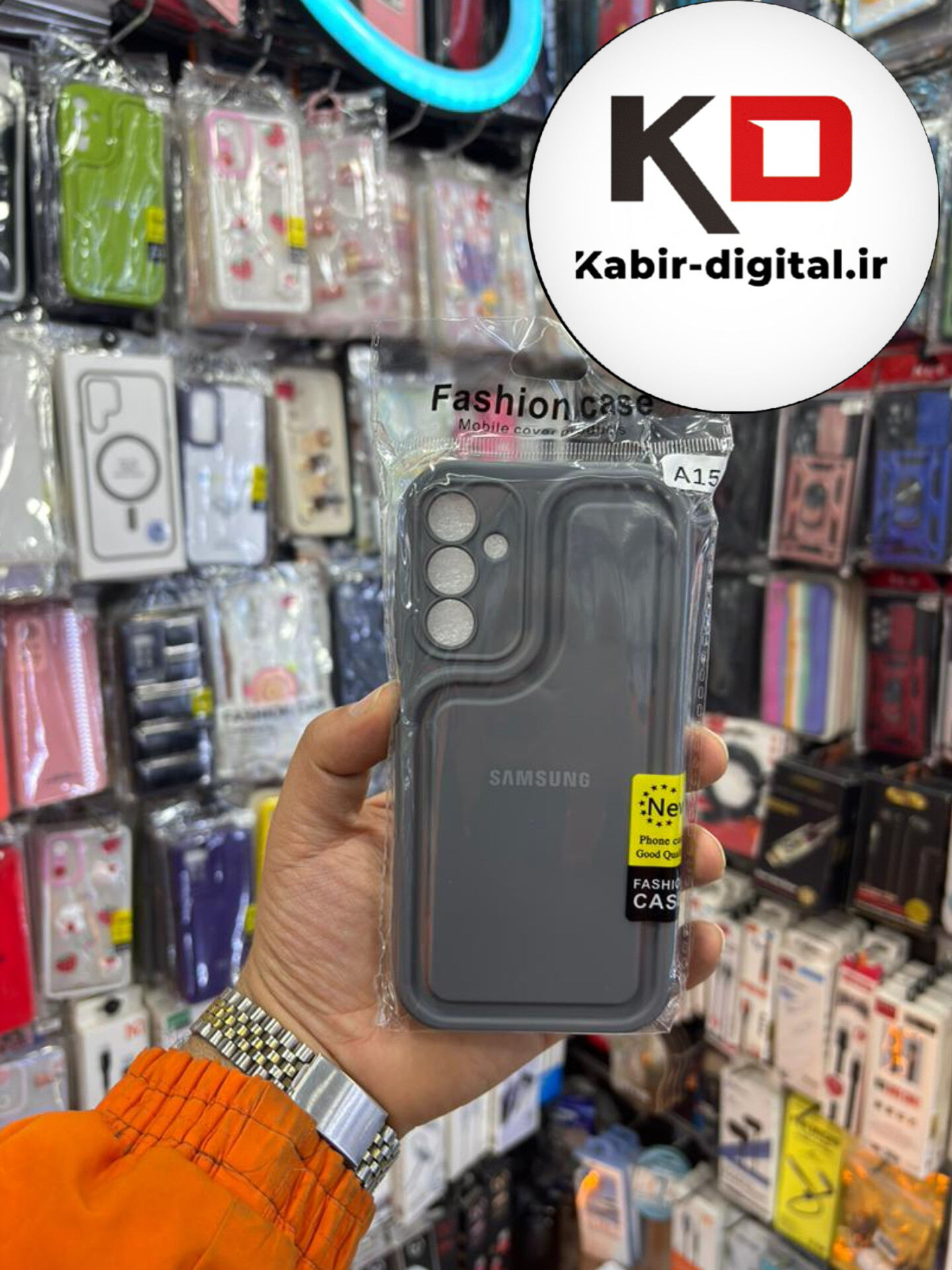 قاب گوشی Galaxy A15 سامسونگ طرح سیلیکونی Solid جدید محافظ لنزدار سبز خاکستری