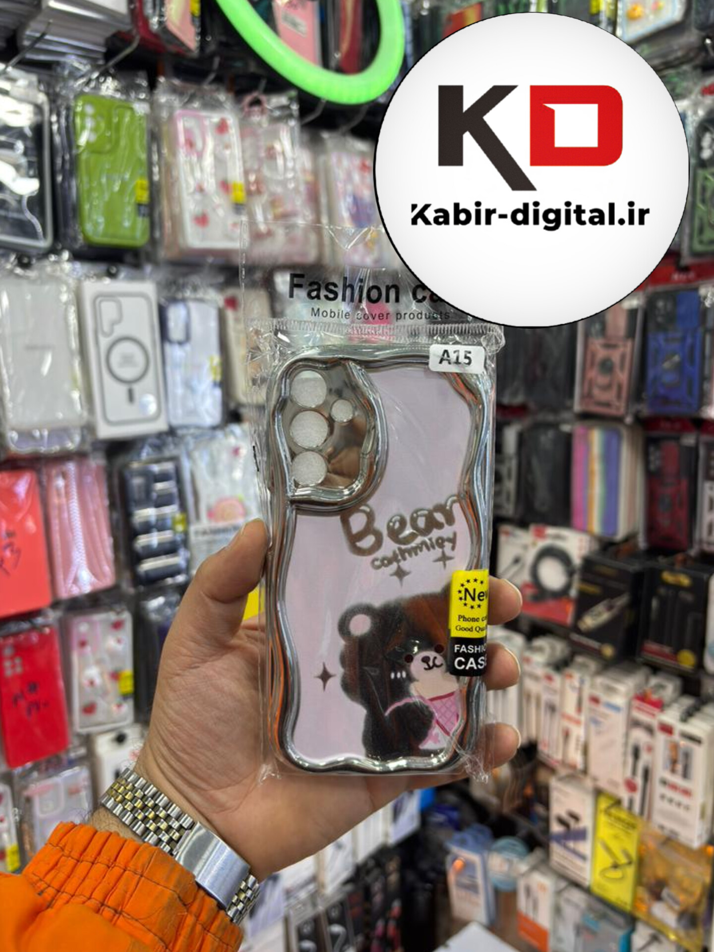 قاب گوشی Galaxy A15 سامسونگ طرح کرومی بالشتی طرح خرس کیوت محافظ لنز دار