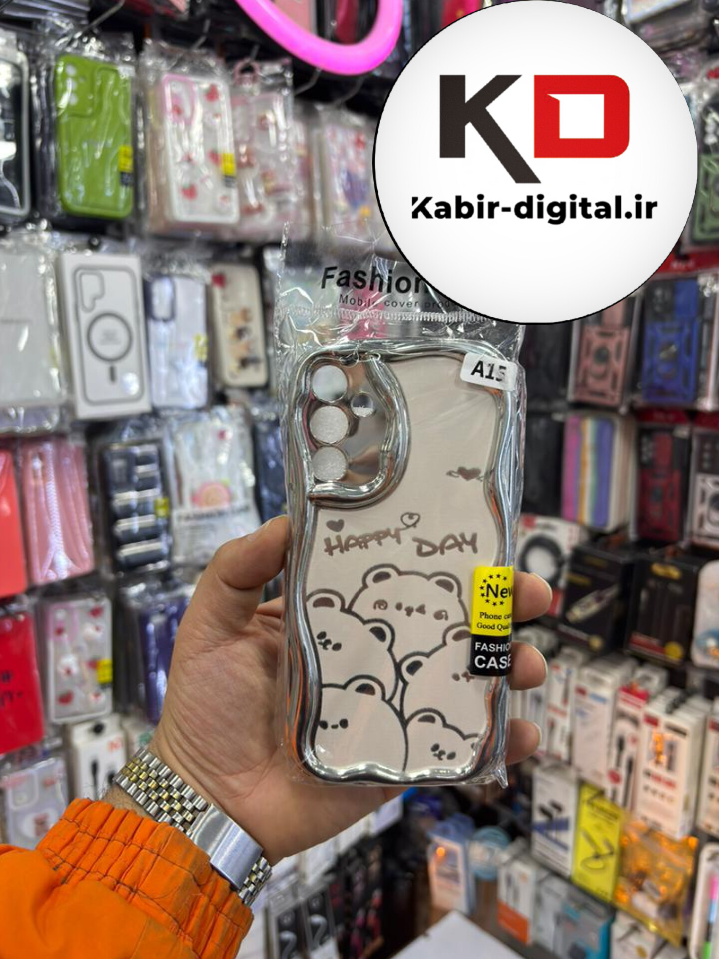 قاب گوشی Galaxy A15 سامسونگ طرح کرومی بالشتی طرح گربه ملوس محافظ لنز دار