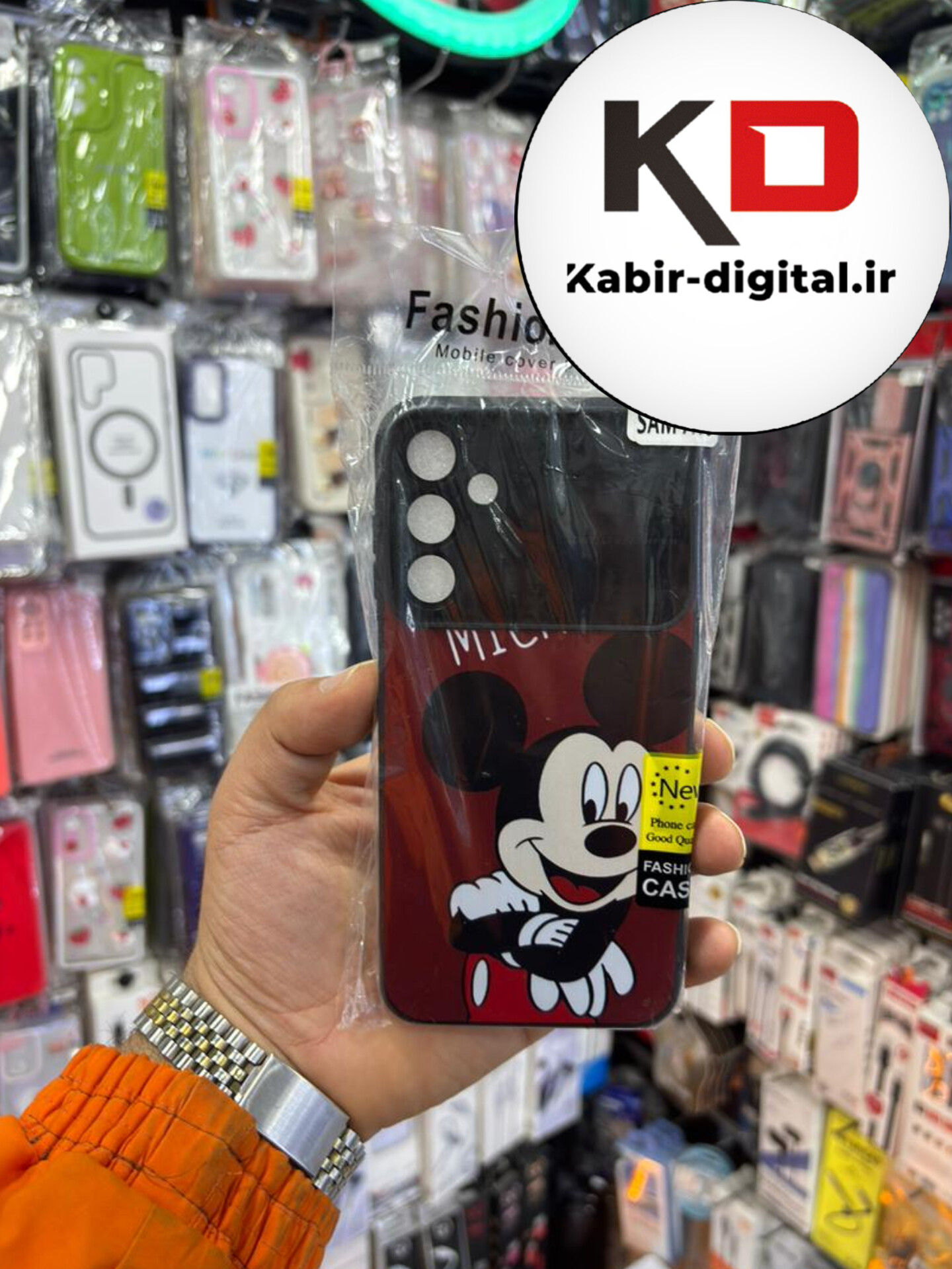 قاب گوشی Galaxy A15 سامسونگ سیلیکونی سه بعدی برجسته محافظ لنز دار طرح میکی موس قرمز