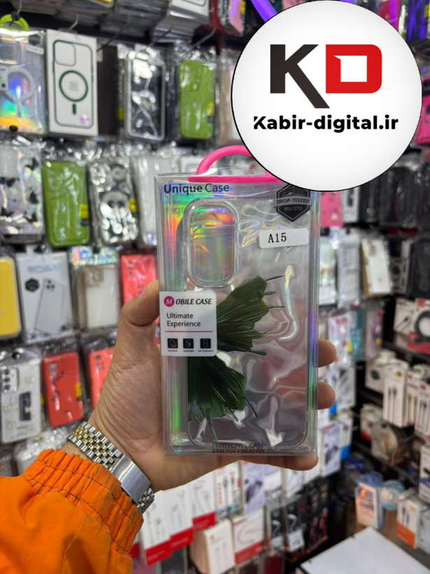 قاب گوشی Galaxy A15 سامسونگ PC Case اورجینال سه بعدی موج دار طرح نقاشی پروانه سبز