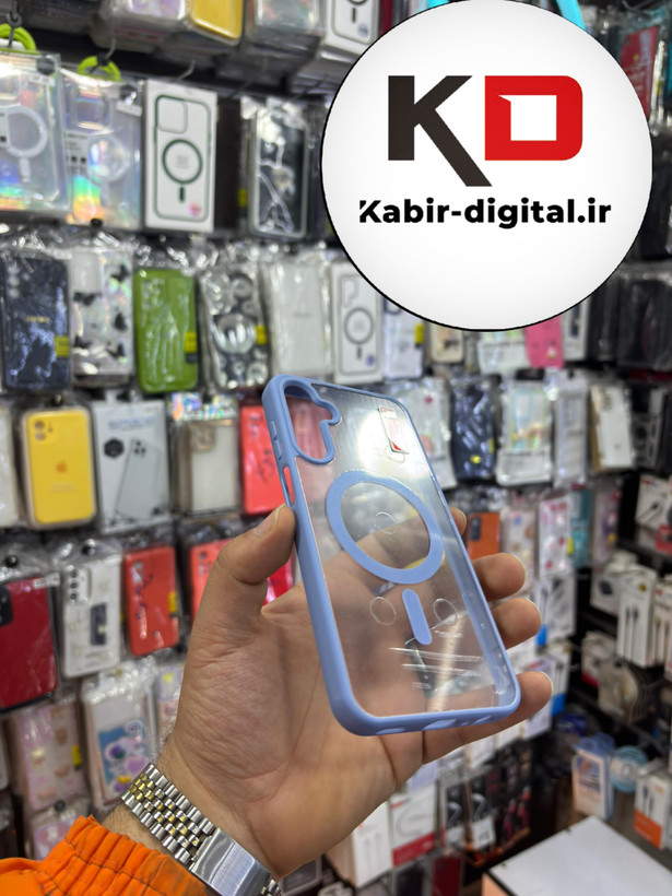 قاب گوشی Galaxy A15 سامسونگ اورجینال شفاف مگ سیف Magsafe اورجینال آبی