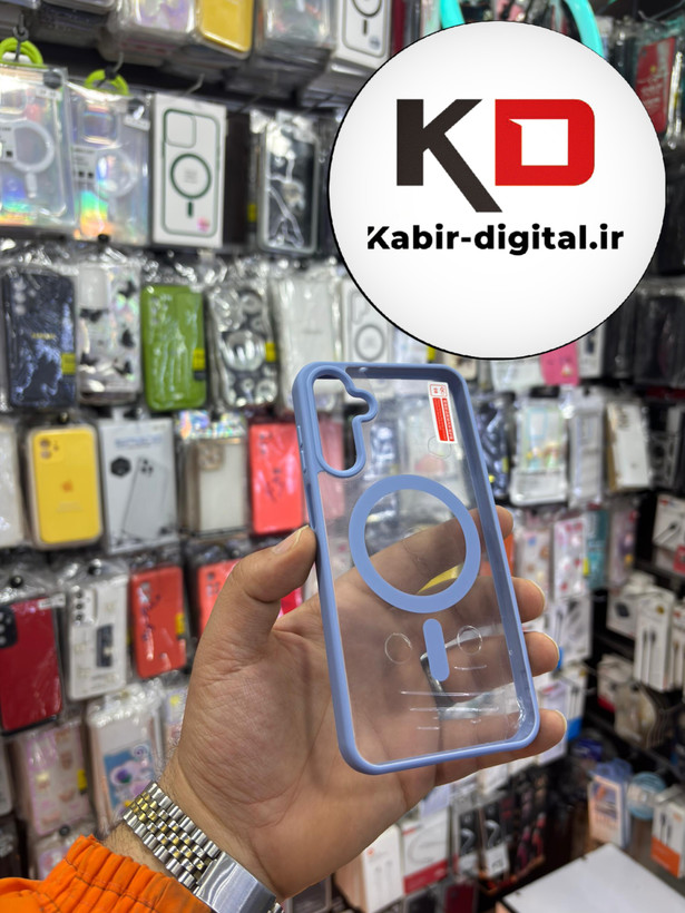 قاب گوشی Galaxy A15 سامسونگ اورجینال شفاف مگ سیف Magsafe اورجینال آبی