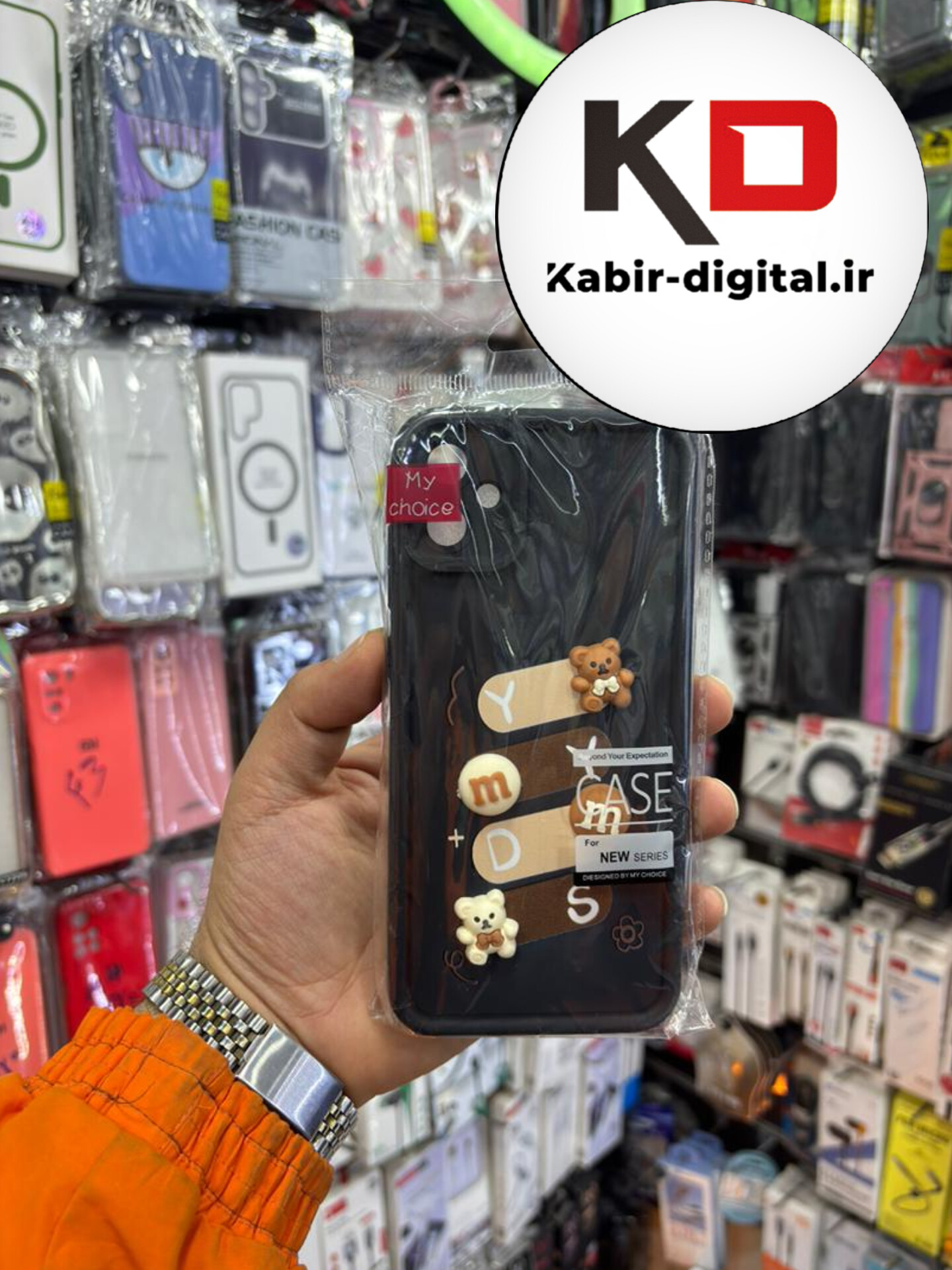 قاب گوشی Galaxy A05 سامسونگ طرح سیلیکونی ژله ای سه بعدی برجسته عروسکی محافظ لنز دار مشکی