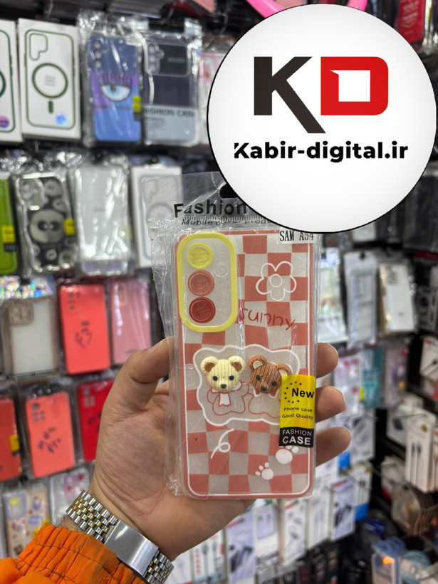 قاب گوشی Galaxy A54 سامسونگ طرح عروسکی سه بعدی شفاف TPU کپسولی محافظ لنز دار طرح خرسی
