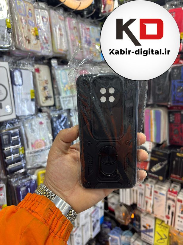 قاب گوشی Note 9T شیائومی طرح ضد ضربه بتمن هولدر دار محافظ لنز دار ایربگ دار - مشکی