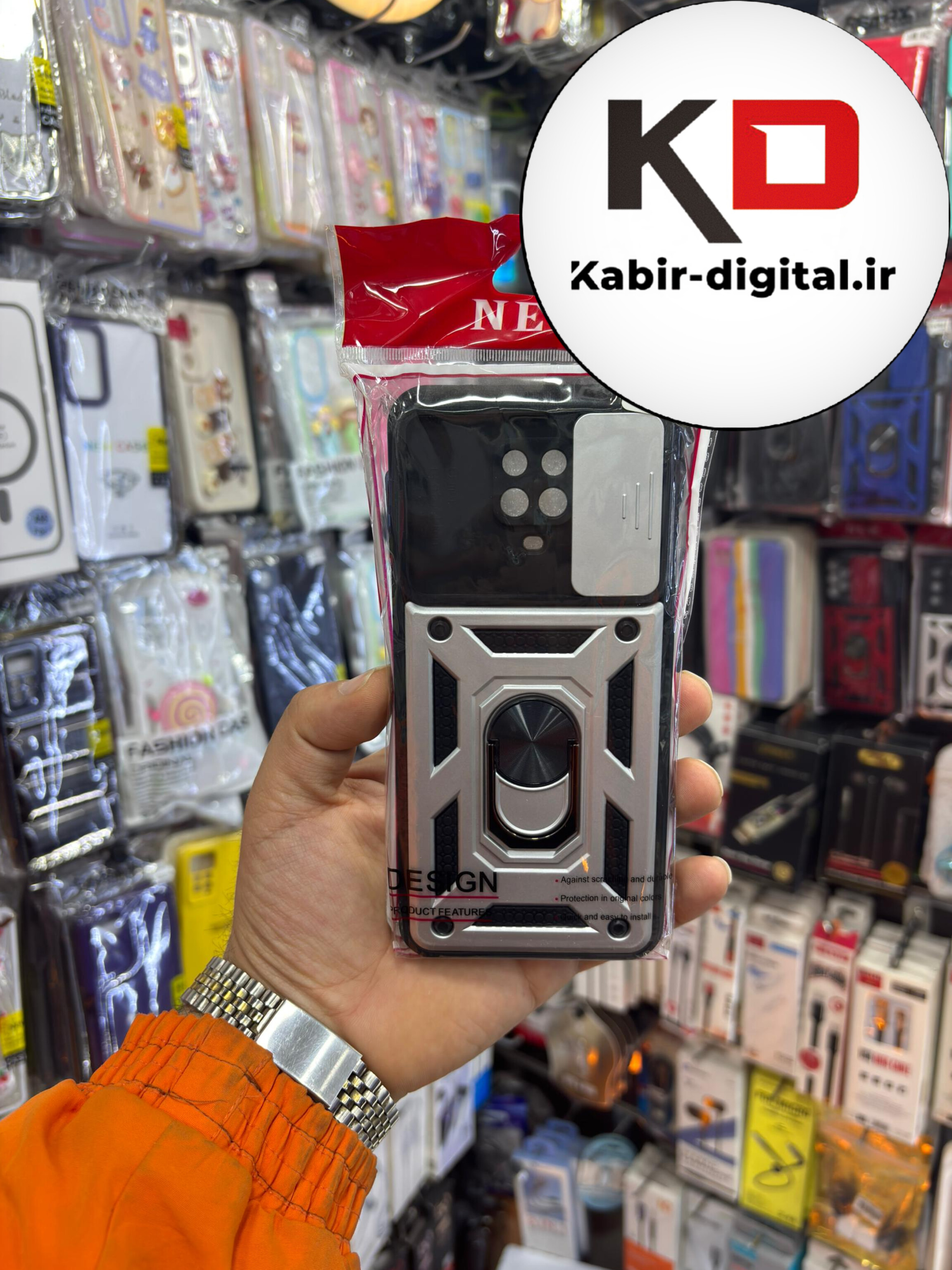 قاب گوشی Note 9 Pro  - Note 9s  شیائومی طرح ضد ضربه بتمن هولدر دار محافظ لنز دار ایربگ دار کشویی - استخونی