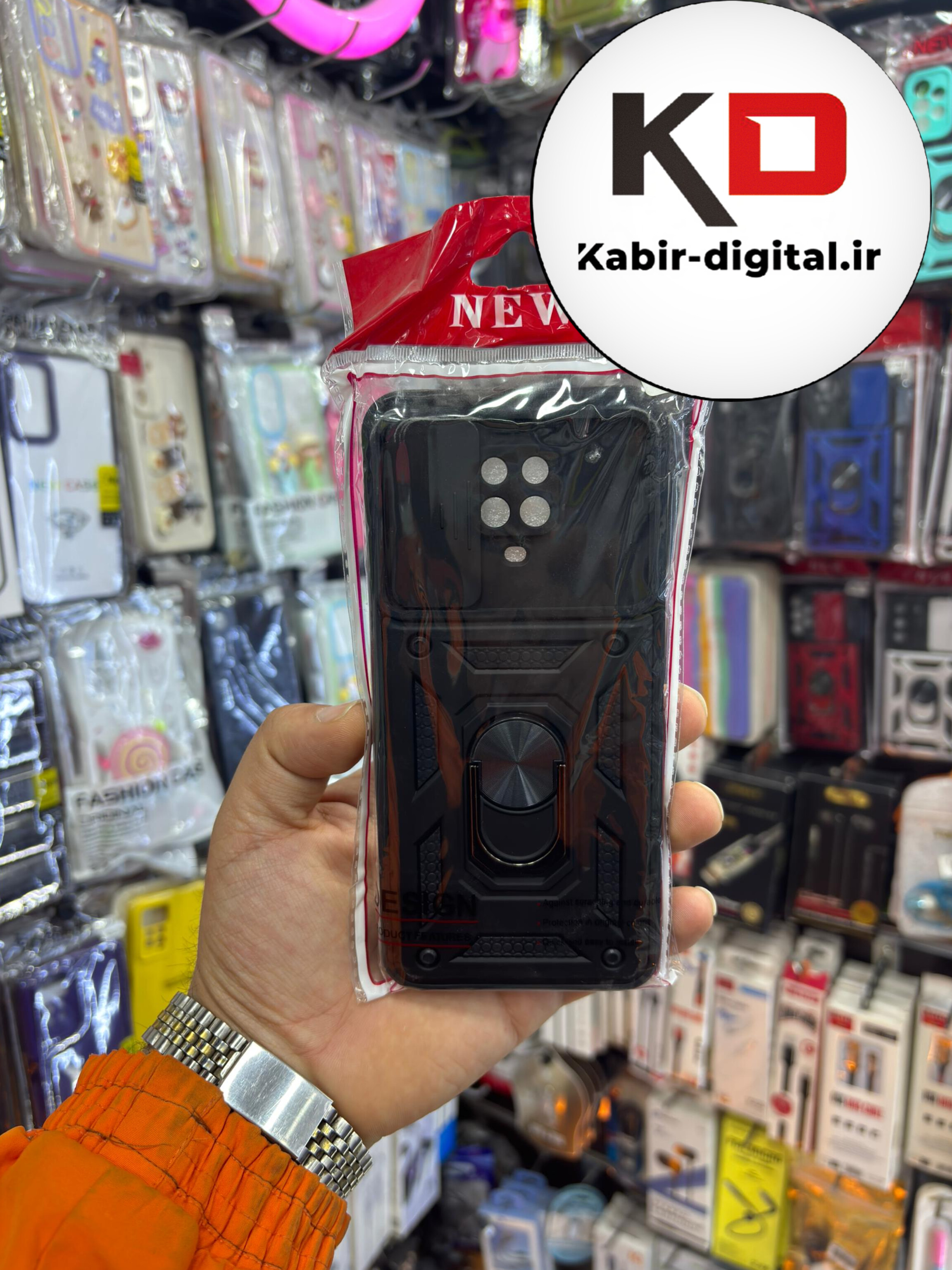 قاب گوشی Note 9 Pro  - Note 9s  شیائومی طرح ضد ضربه بتمن هولدر دار محافظ لنز دار ایربگ دار کشویی - مشکی