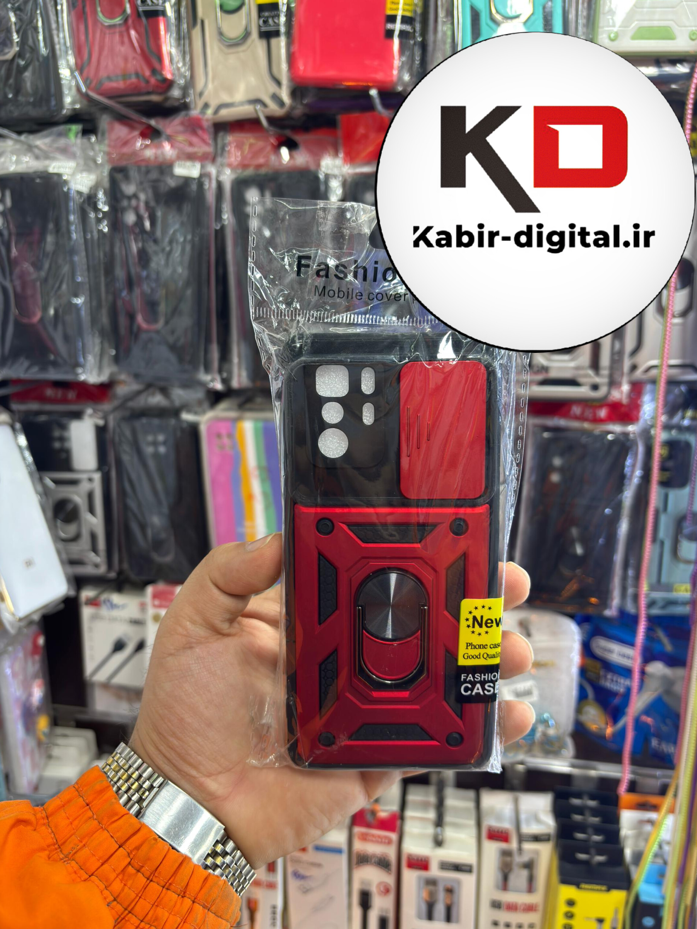 قاب گوشی MI Note 10 Pro 5g - Poco X3 gtشیائومی طرح ضد ضربه بتمن هولدر دار محافظ لنز دار ایربگ دار کشویی - قرمز