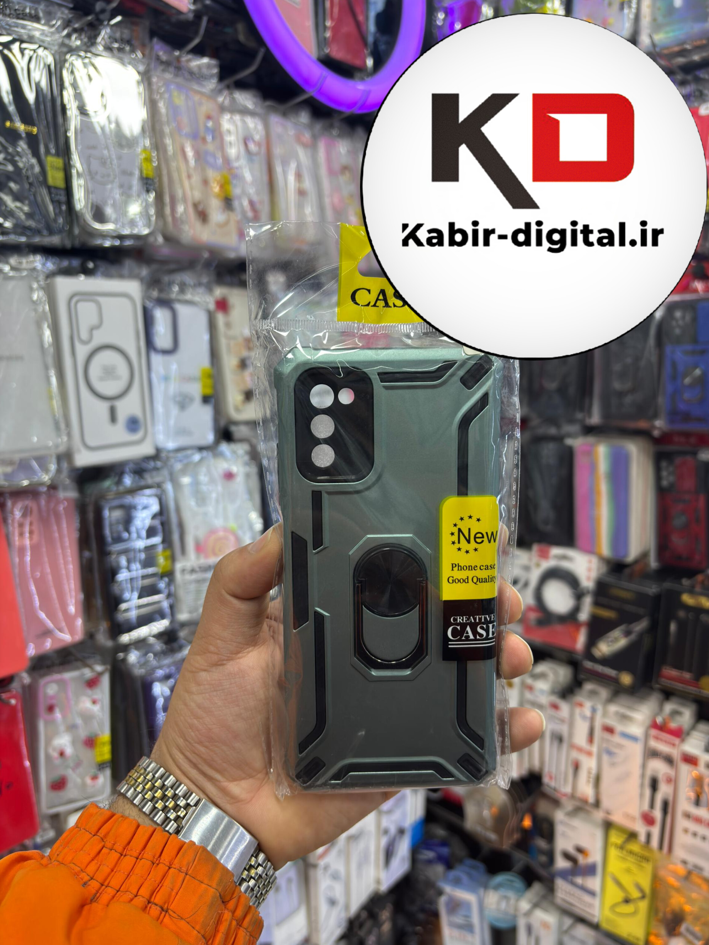 قاب گوشی Galaxy A02s / A03s سامسونگ طرح ضد ضربه بتمن هولدر دار محافظ لنز دار ایربگ دار سبز