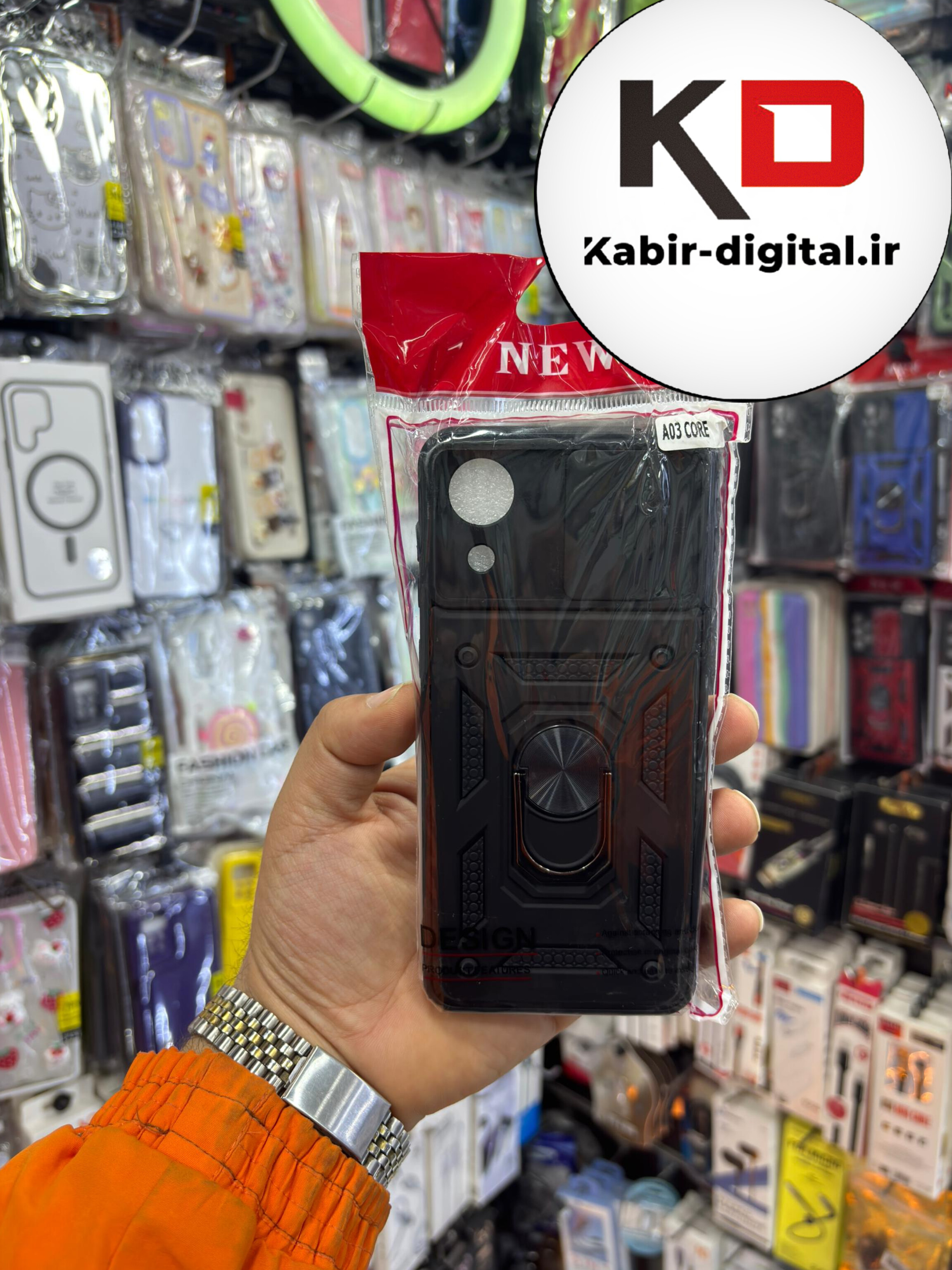 قاب گوشی Galaxy A03 Core سامسونگ طرح ضد ضربه بتمن هولدر دار محافظ لنز دار کشویی مشکی