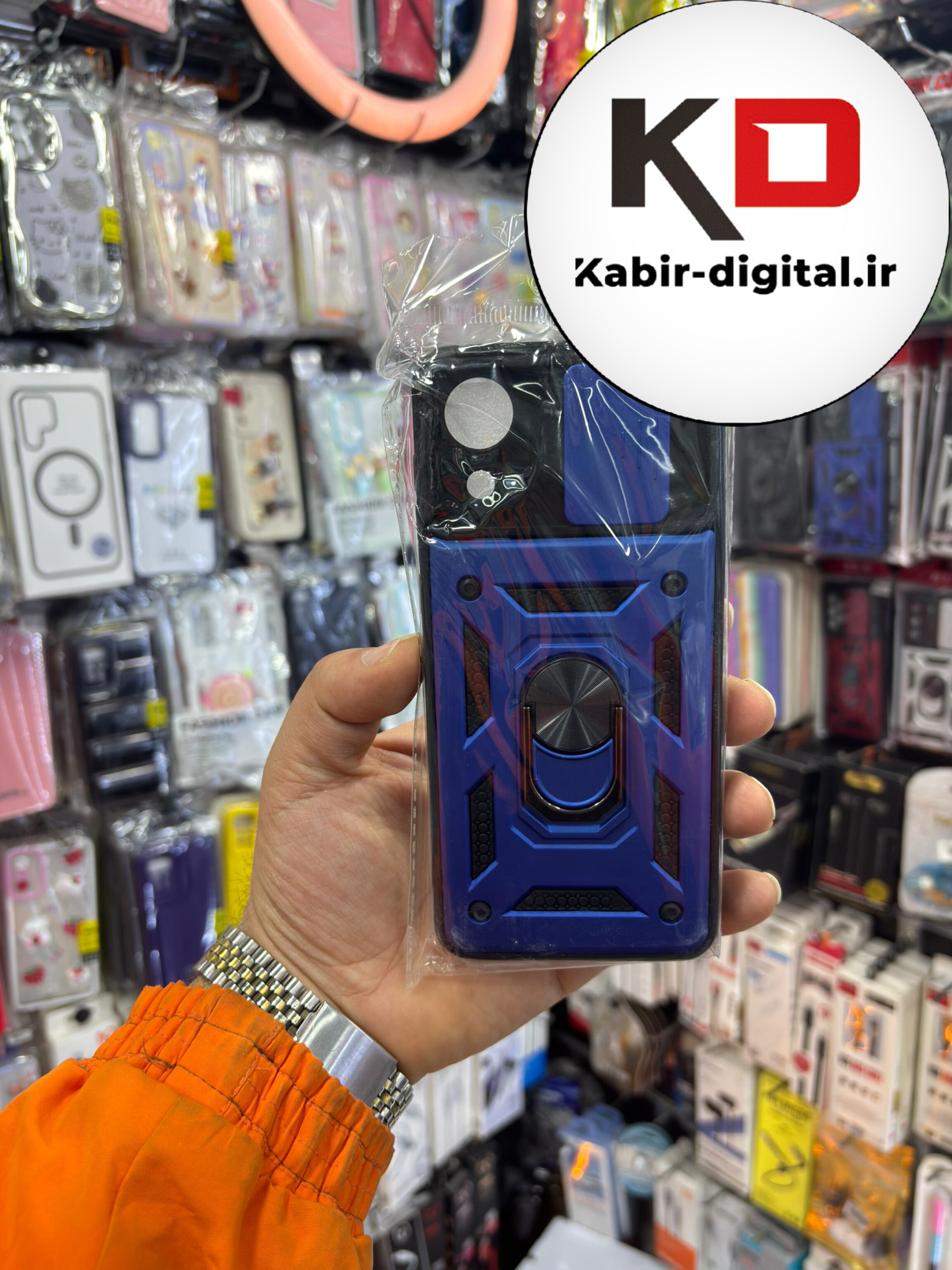 قاب گوشی Galaxy A03 Core سامسونگ طرح ضد ضربه بتمن هولدر دار محافظ لنز دار کشویی آبی