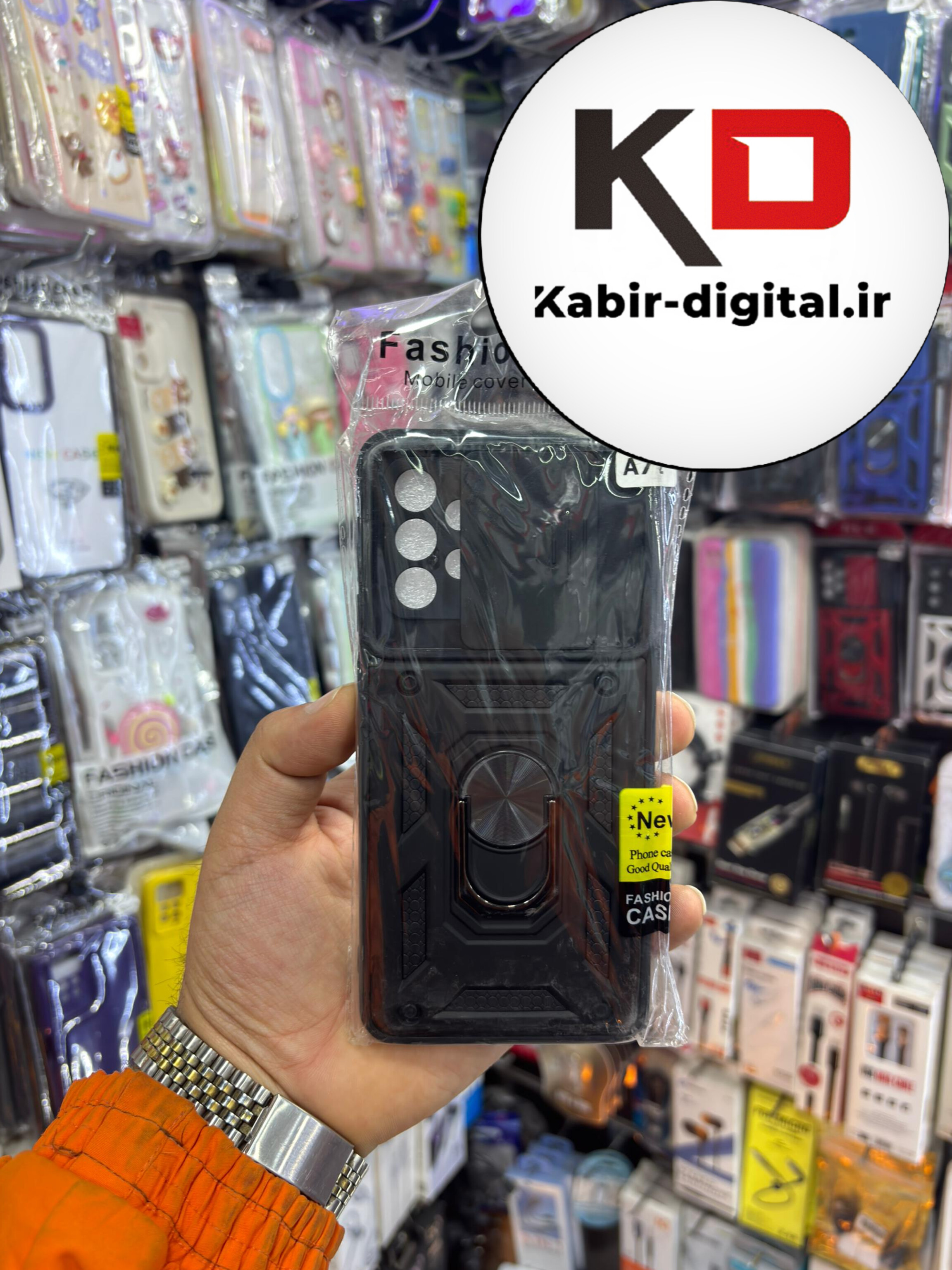 قاب گوشی Galaxy A72 سامسونگ طرح ضد ضربه بتمن هولدر دار محافظ لنز دار کشویی مشکی