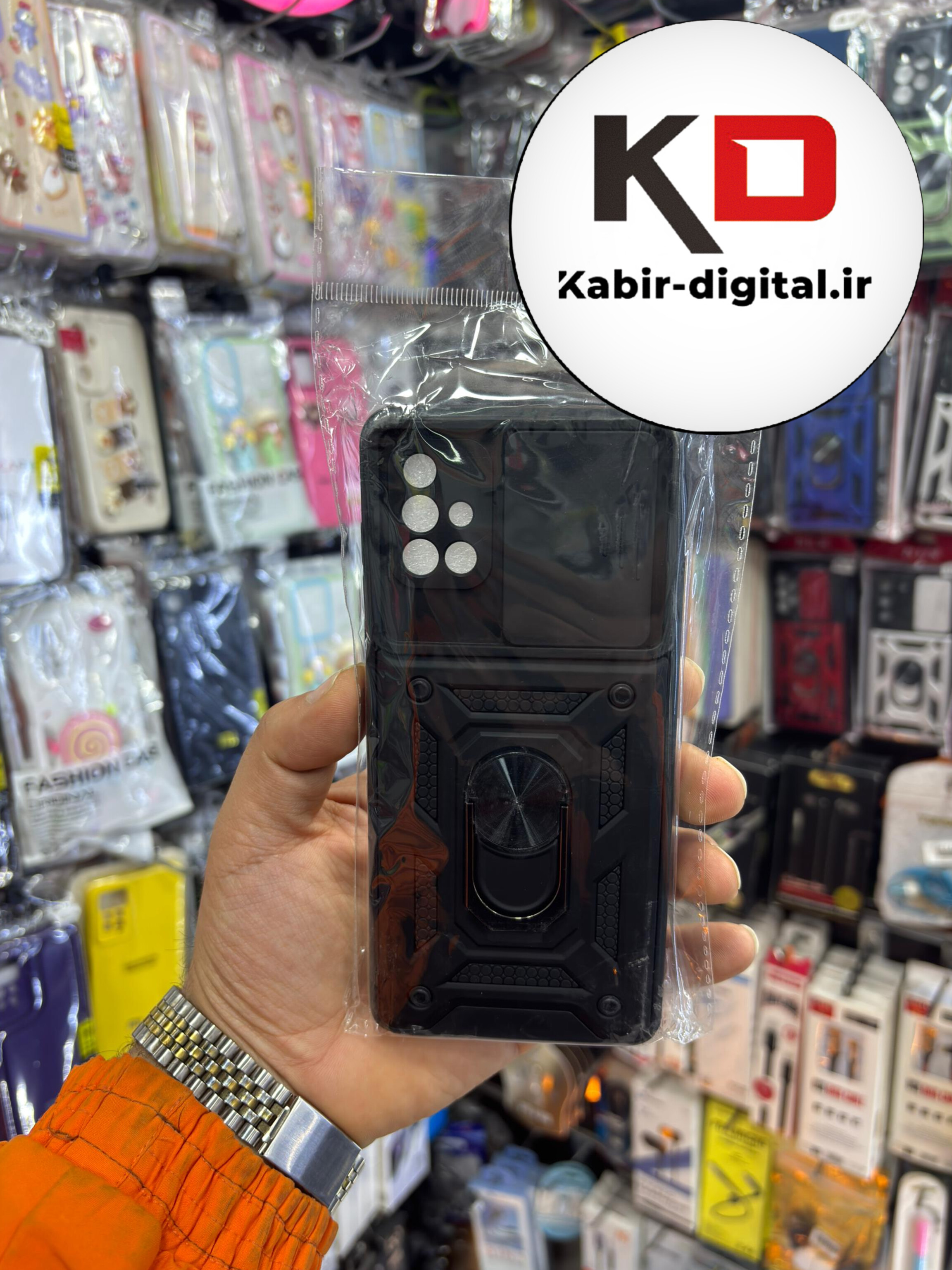 قاب گوشی Galaxy A71 سامسونگ طرح ضد ضربه بتمن هولدر دار محافظ لنز دار کشویی مشکی