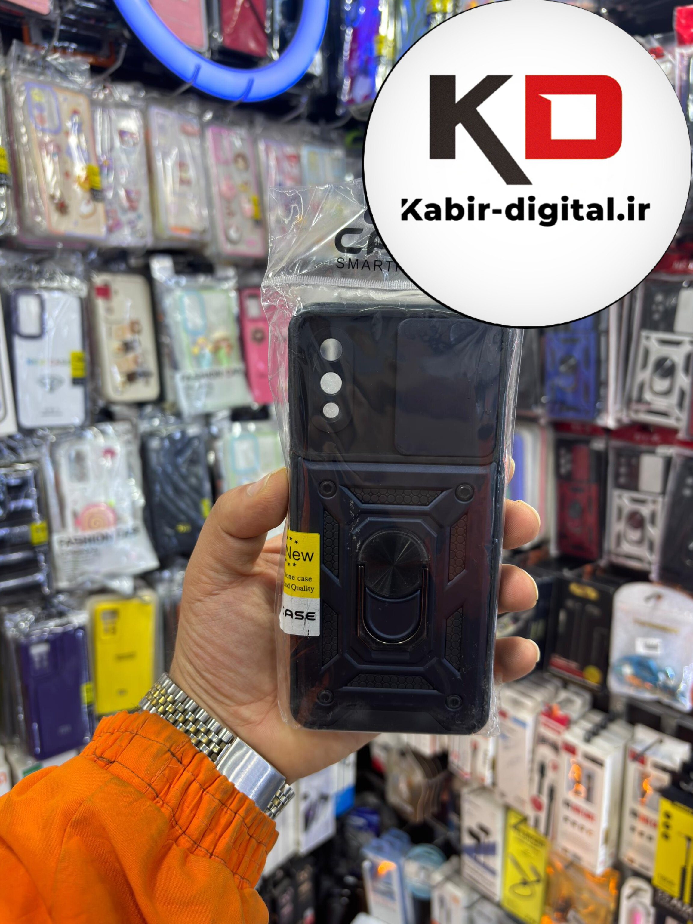 قاب گوشی Galaxy A02 سامسونگ طرح ضد ضربه بتمن هولدر دار محافظ لنز دار کشویی سرمه ایی