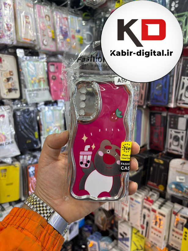 قاب گوشی Galaxy A30s/A50/A50s سامسونگ طرح کرومی بالشتی طرح عروسکی محافظ لنز دار