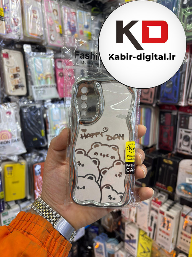 قاب گوشی Galaxy A30s/A50/A50s سامسونگ طرح کرومی بالشتی طرح عروسکی محافظ لنز دار