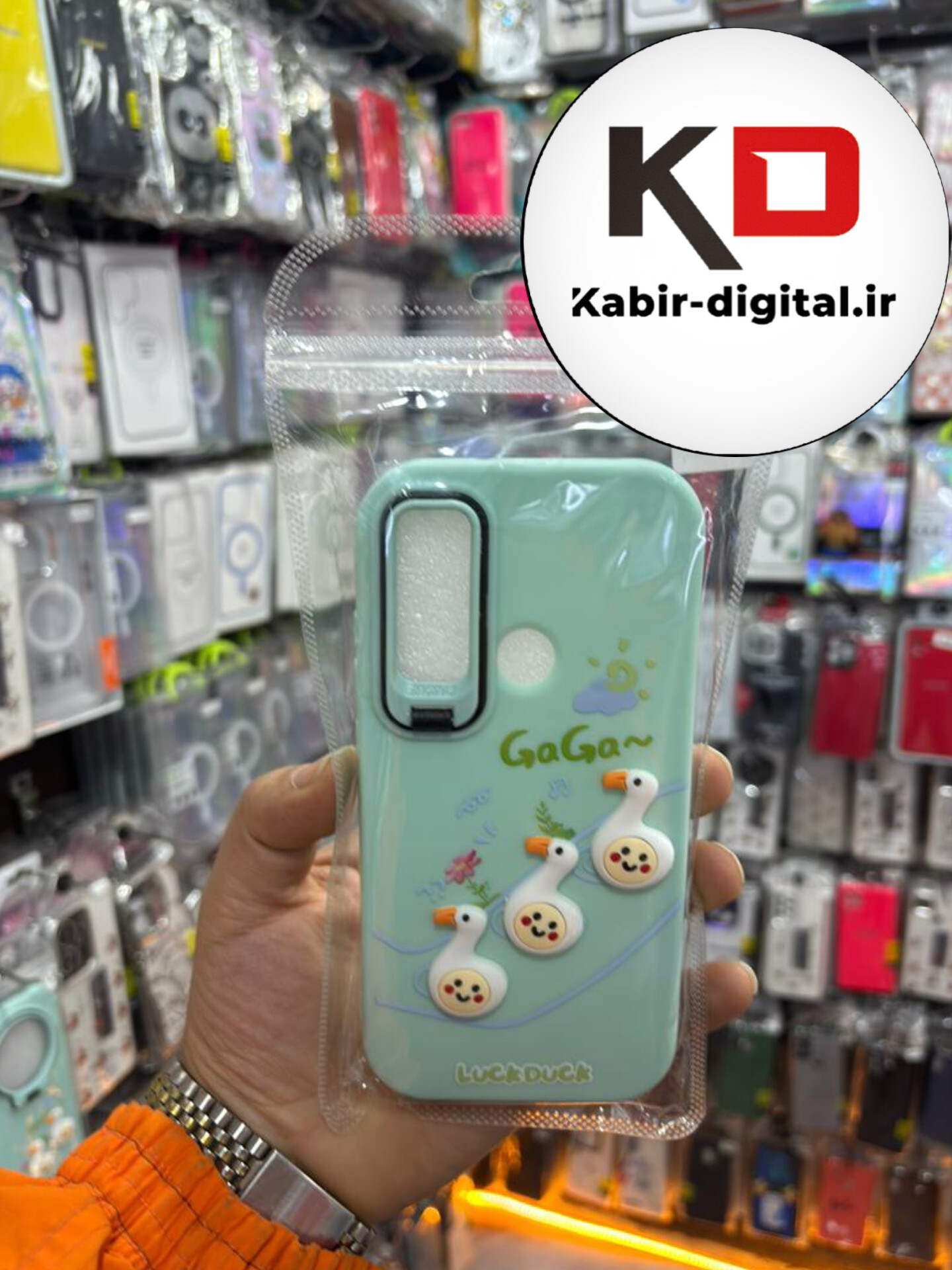 قاب گوشی Redmi Note 8 شیائومی سیلیکونی Stand Case پاستلی عروسکی برجسته سبز لنز استندشو