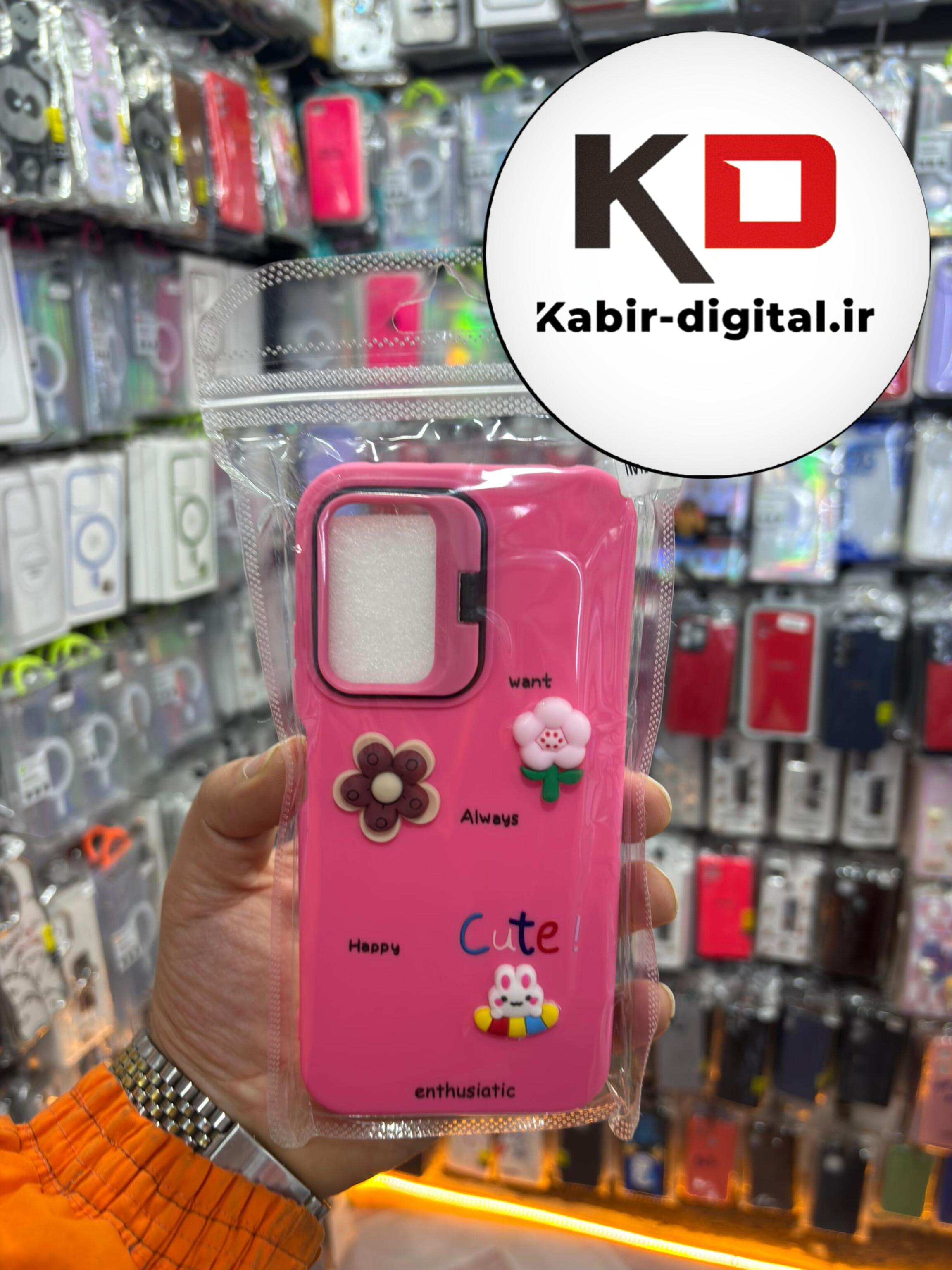 قاب گوشی Redmi Note 11 Pro 4g / Note 12 pro 4g شیائومی سیلیکونی Stand Case پاستلی عروسکی برجسته صورتی لنز استندشو