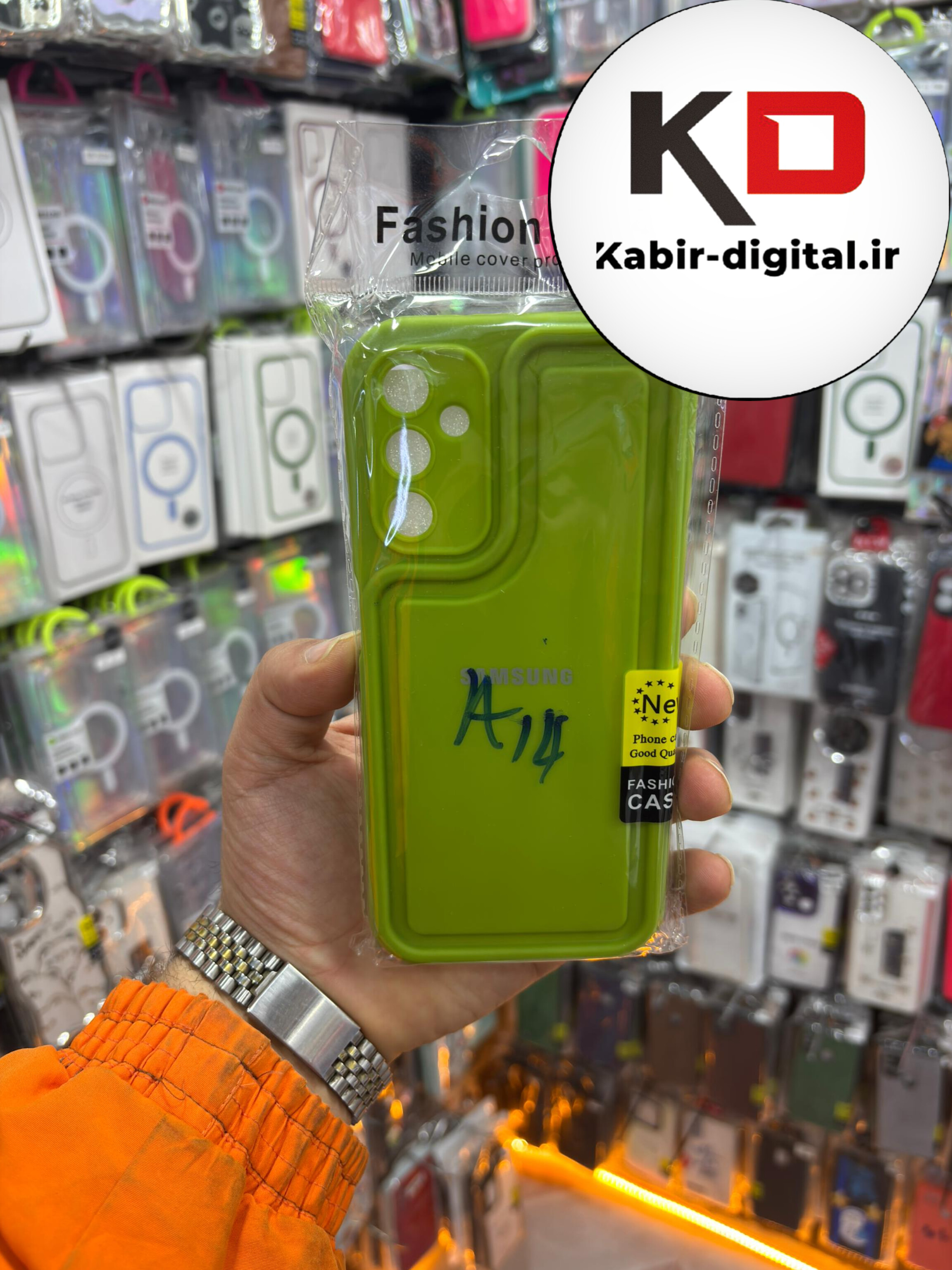 قاب گوشی Galaxy A14 سامسونگ طرح سیلیکونی Solid جدید محافظ لنزدار سبز