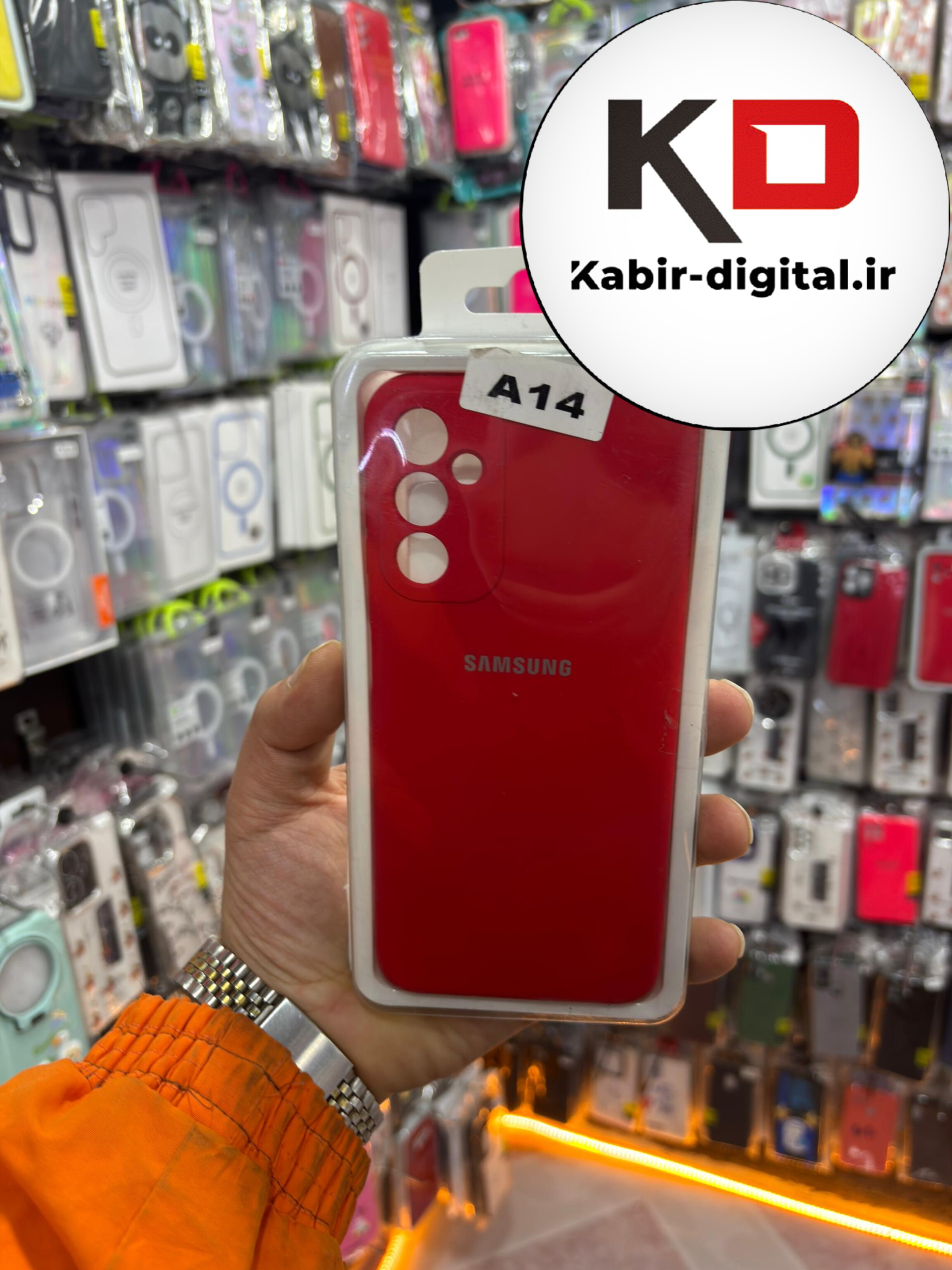 قاب گوشی Galaxy A14سامسونگ سیلیکونی های کپی زیر بسته محافظ لنز دار قرمز