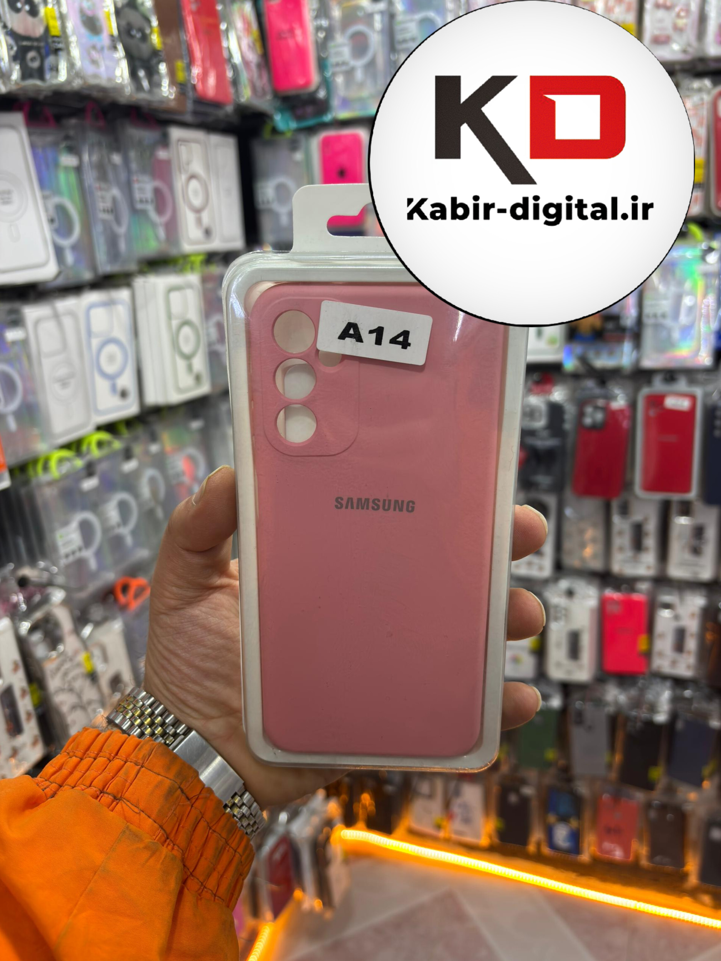 قاب گوشی Galaxy A14سامسونگ سیلیکونی های کپی زیر بسته محافظ لنز دار صورتی
