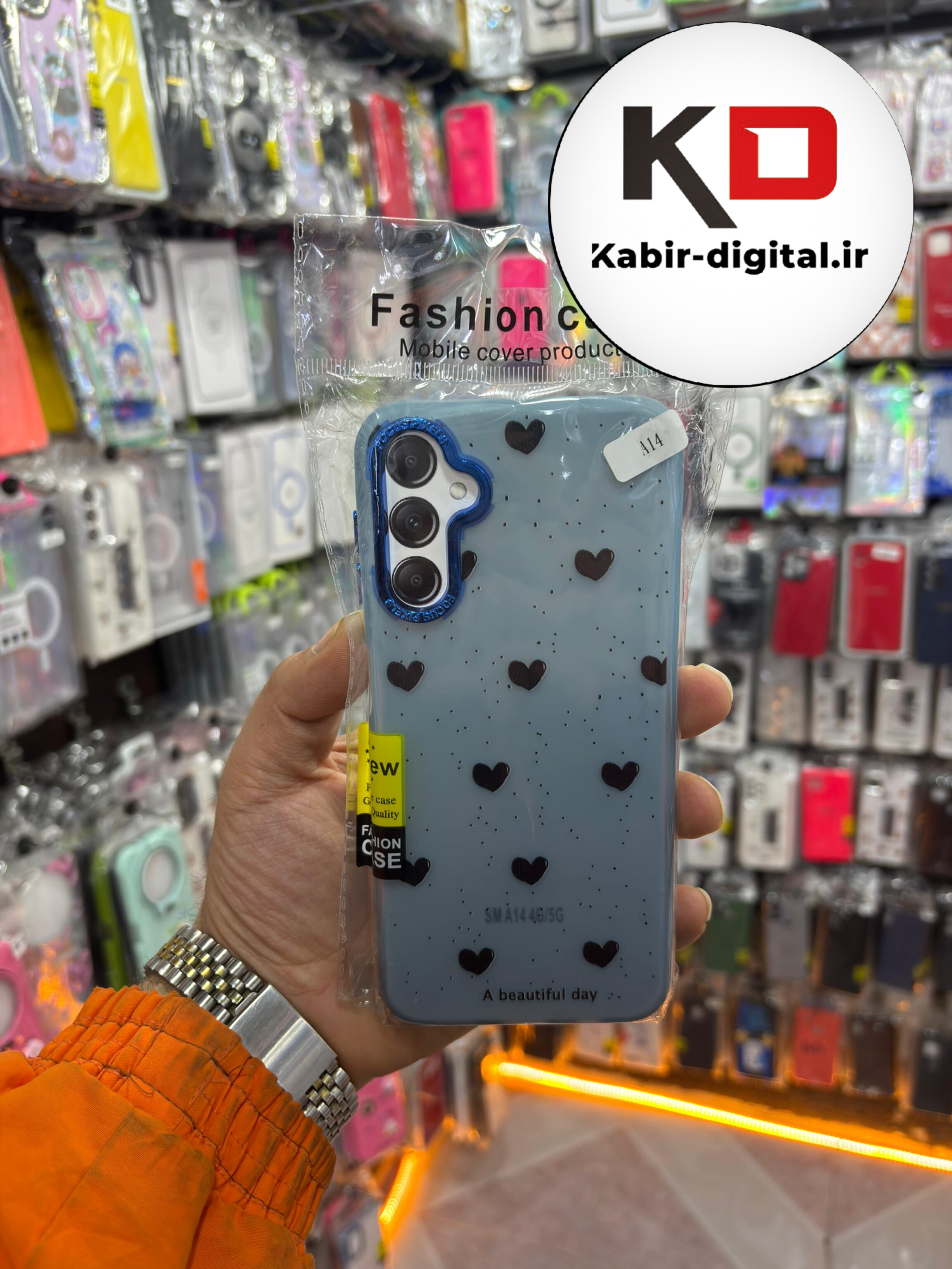 قاب گوشی Galaxy A14 سامسونگ فانتزی ژله ای اورجینال پیکسل FOCUS CASE PIXEL طرح قلب شاین دار