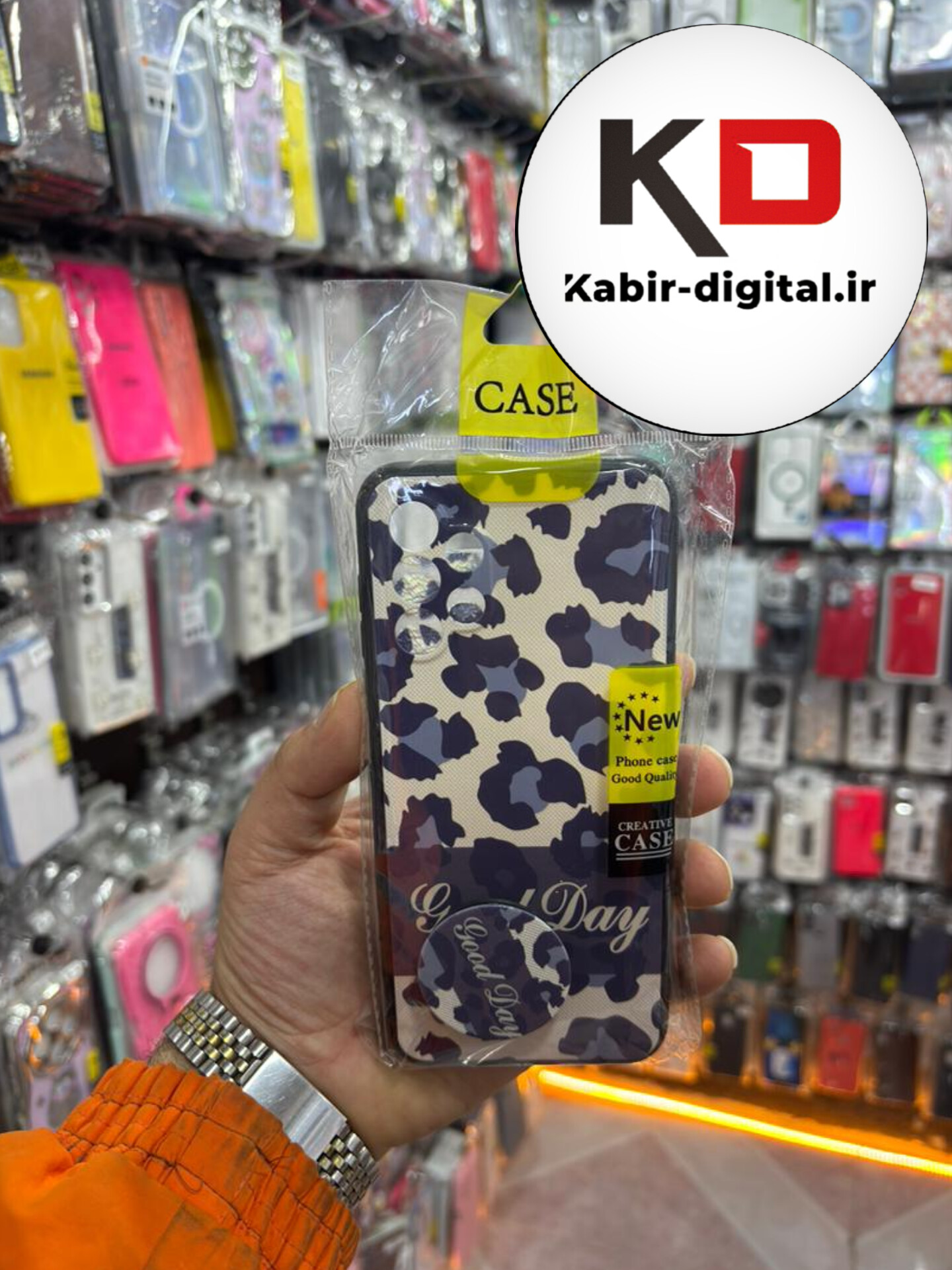 قاب گوشی Galaxy A13 / A23سامسونگ فانتزی سوزنی برجسته طرح پلنگی پاپ سوکت دار