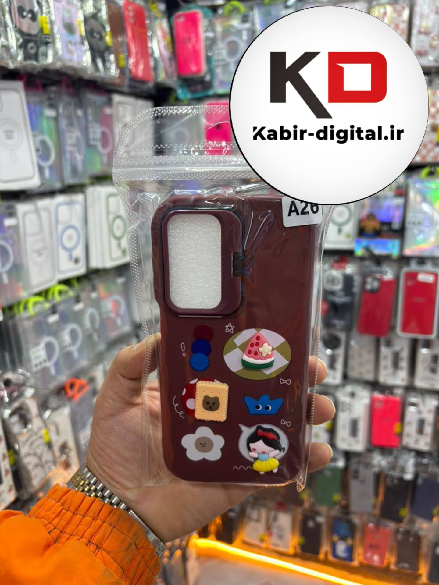 قاب گوشی Galaxy A26 / A16 / A17 سامسونگ سیلیکونی Stand Case پاستلی عروسکی برجسته جیگری لنز استندشو