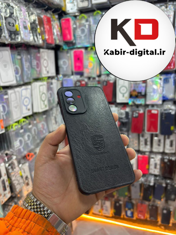 قاب گوشی Galaxy A36 سامسونگ طرح ژله ای چرمی ساده محافظ لنزدار مشکی