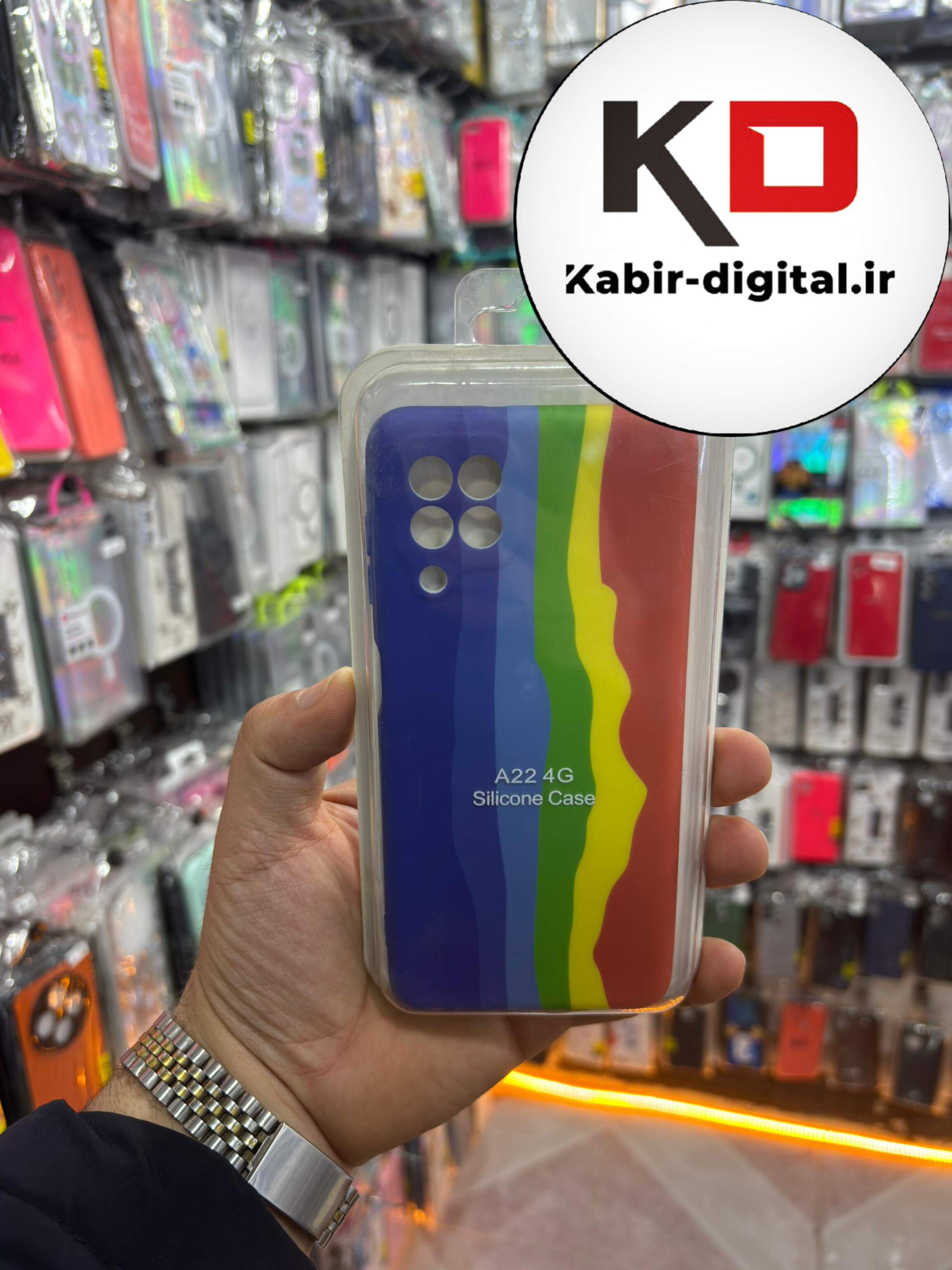قاب گوشی Galaxy A22 4G سامسونگ سیلیکونی های کپی رنگین کمان محافظ لنزدار