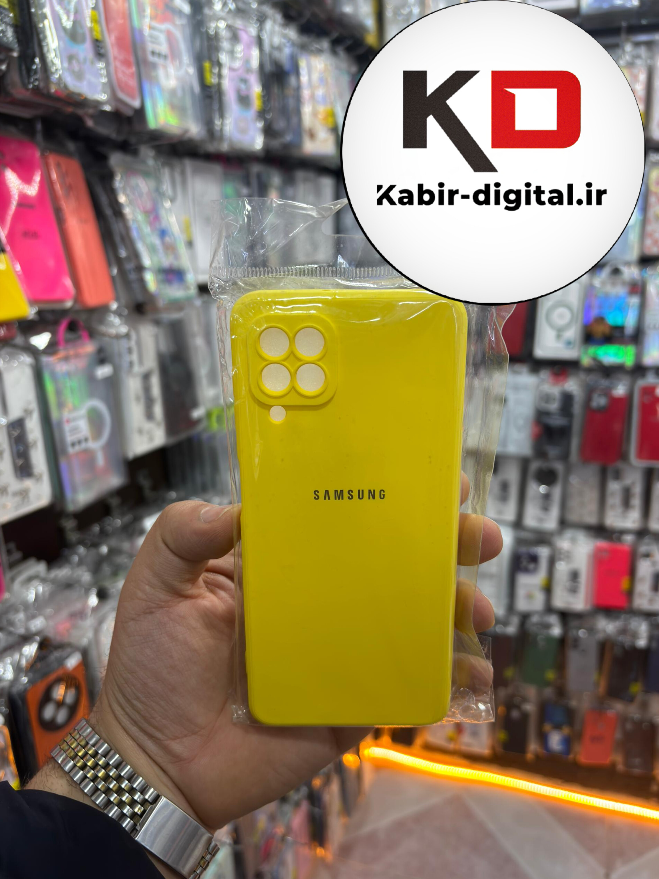 قاب گوشی Galaxy A22 4G سامسونگ سیلیکونی های کپی زرد محافظ لنزدار