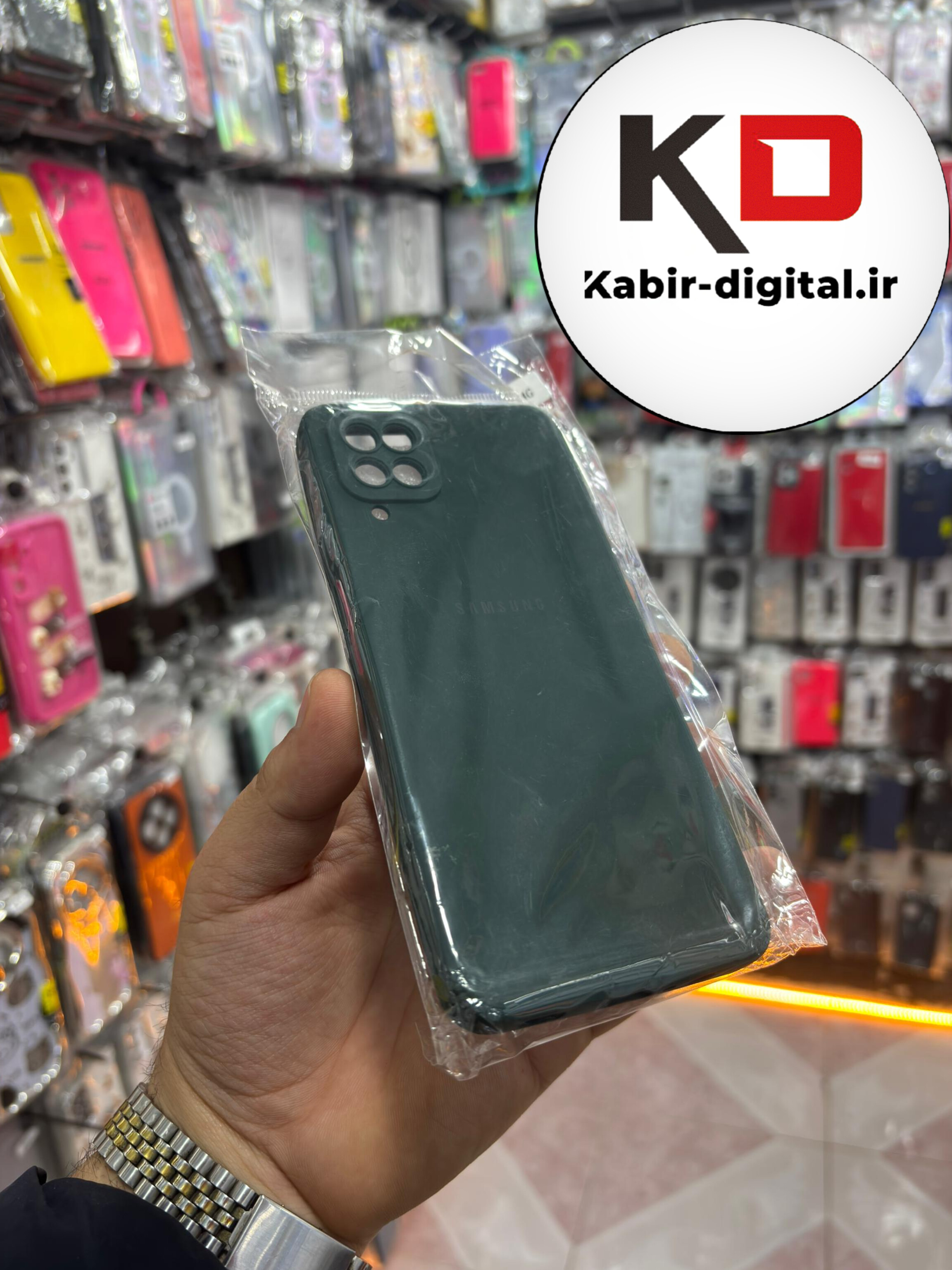 قاب گوشی Galaxy A22 4G سامسونگ سیلیکونی های کپی سبز محافظ لنزدار